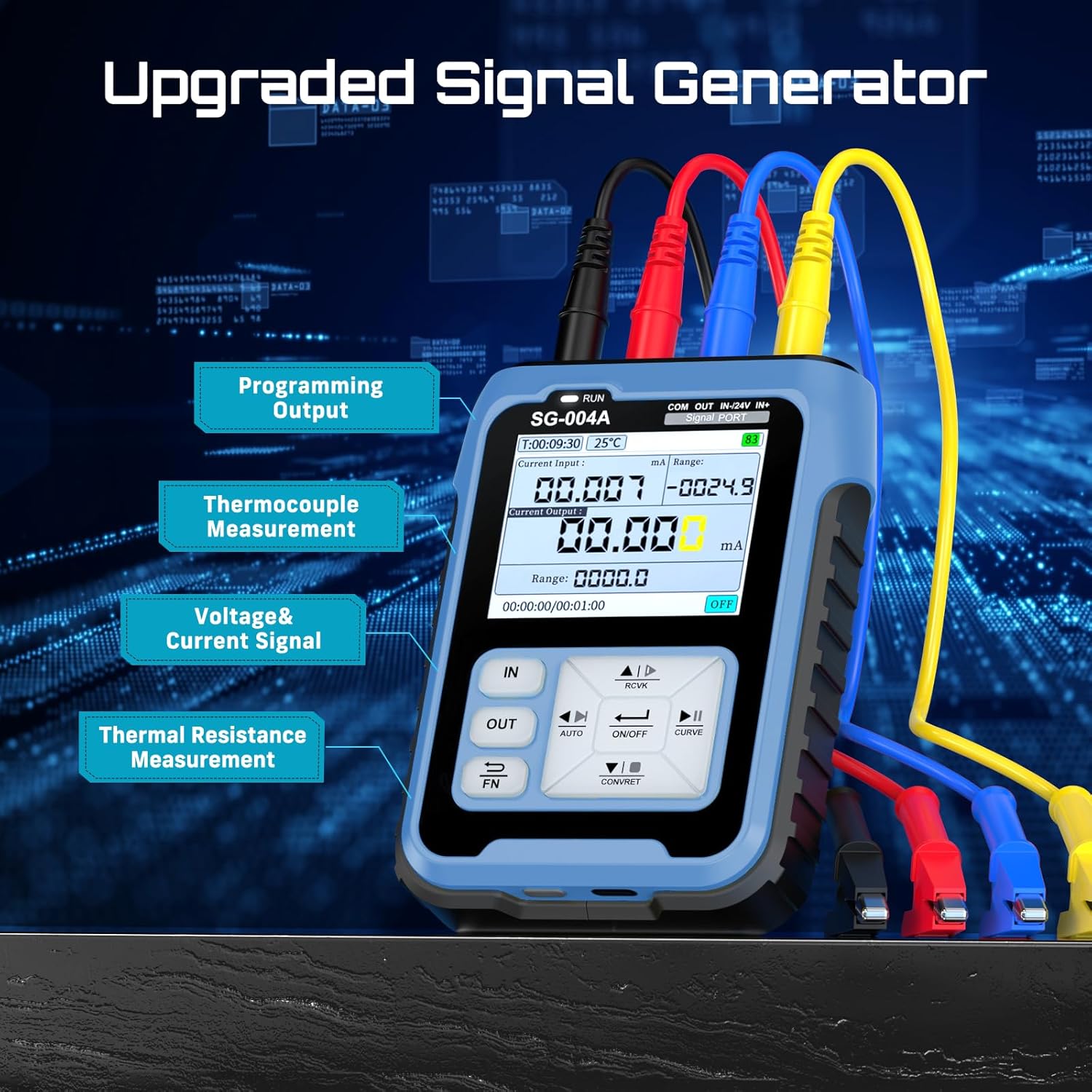 Upgraded SG-004A Signal Generator, Seesii 4-20mA 0-24V Adjustable Analog Current Voltage Generator Simulator with Real-time Curve,Historical Record, Resistance Pressure Generator Calibrator