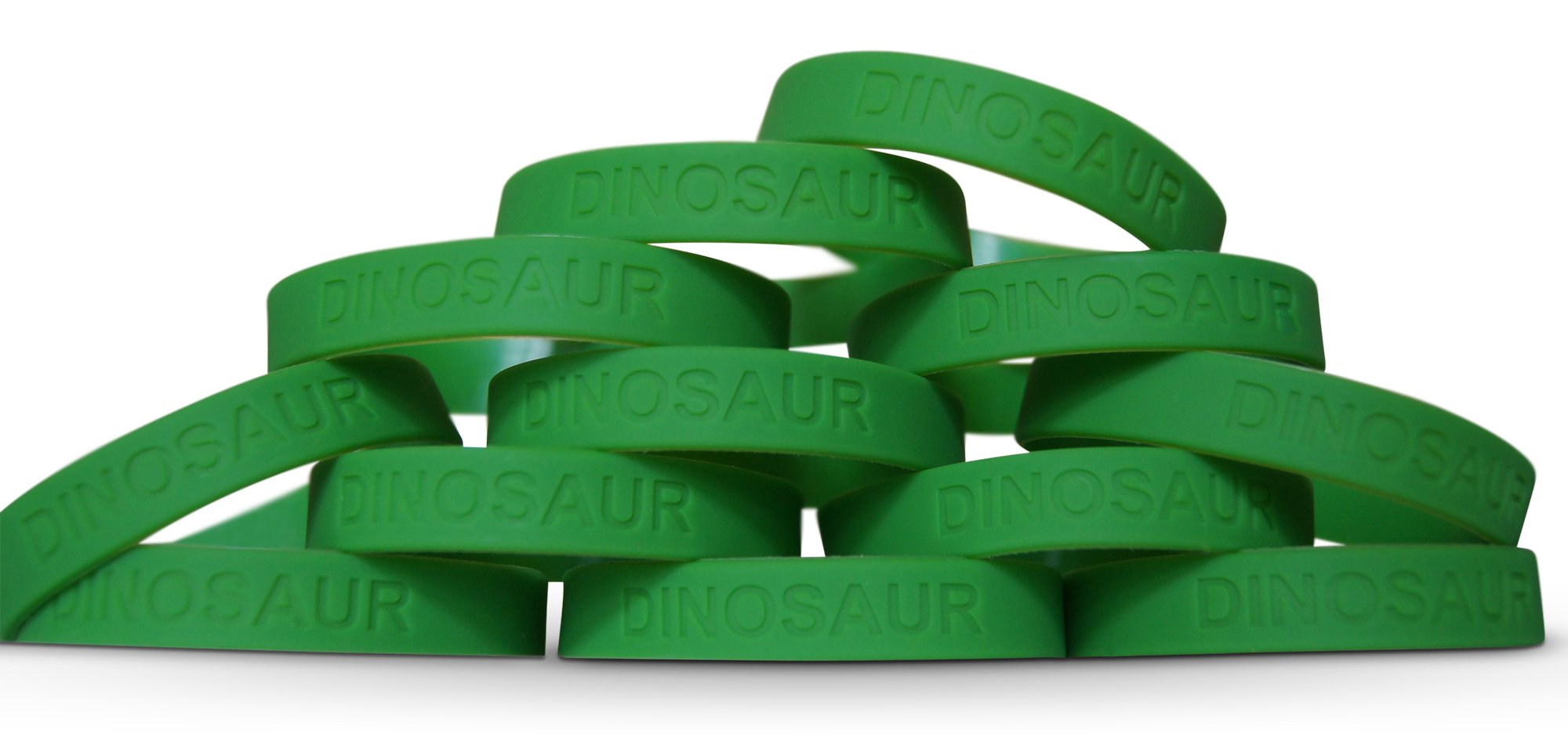 Novel Merk Dinosaur Green 12 Piece Kids Party Favor & School Carnival Prize Silicone Wristband Bracelet