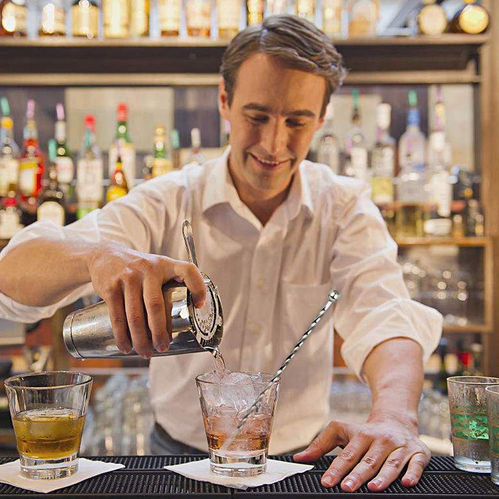 10 Pz Bastoncini da Cocktail in Acciaio Inox Bastoncini per Mescolare Cocktail Agitatori in Metallo Cocktail per Mescolare Cocktail, Marmellate, Bevande a Base di tè e Miele