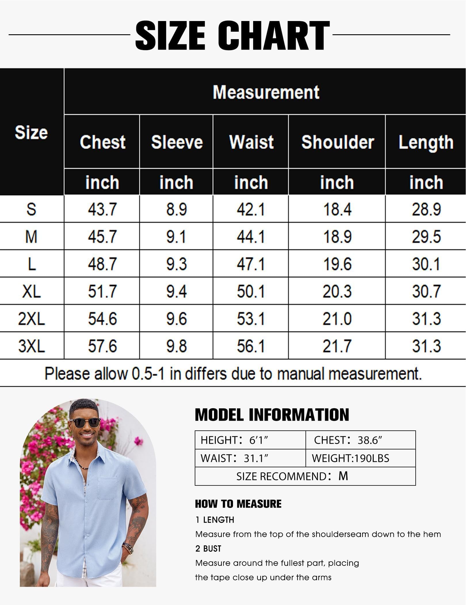 COOFANDY Camicie da uomo con bottoni, a maniche corte, casual, estive, da spiaggia, vacanze, matrimoni, con tasca