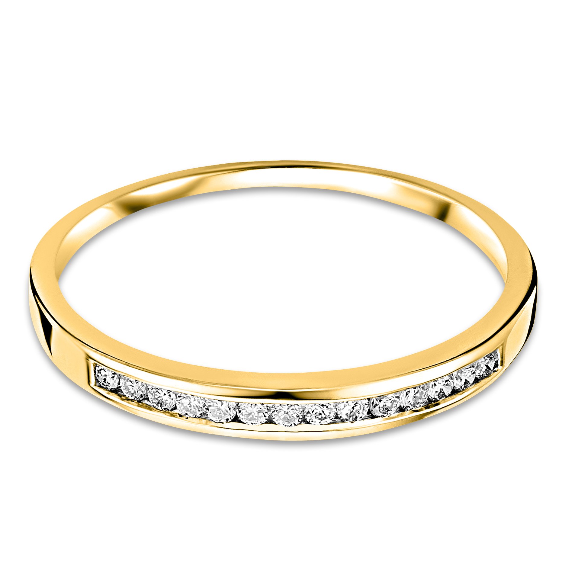 Miore Damen Ring 18 Karat 750 Gold Diamant Brillianten 0.10 ct Gelbgold