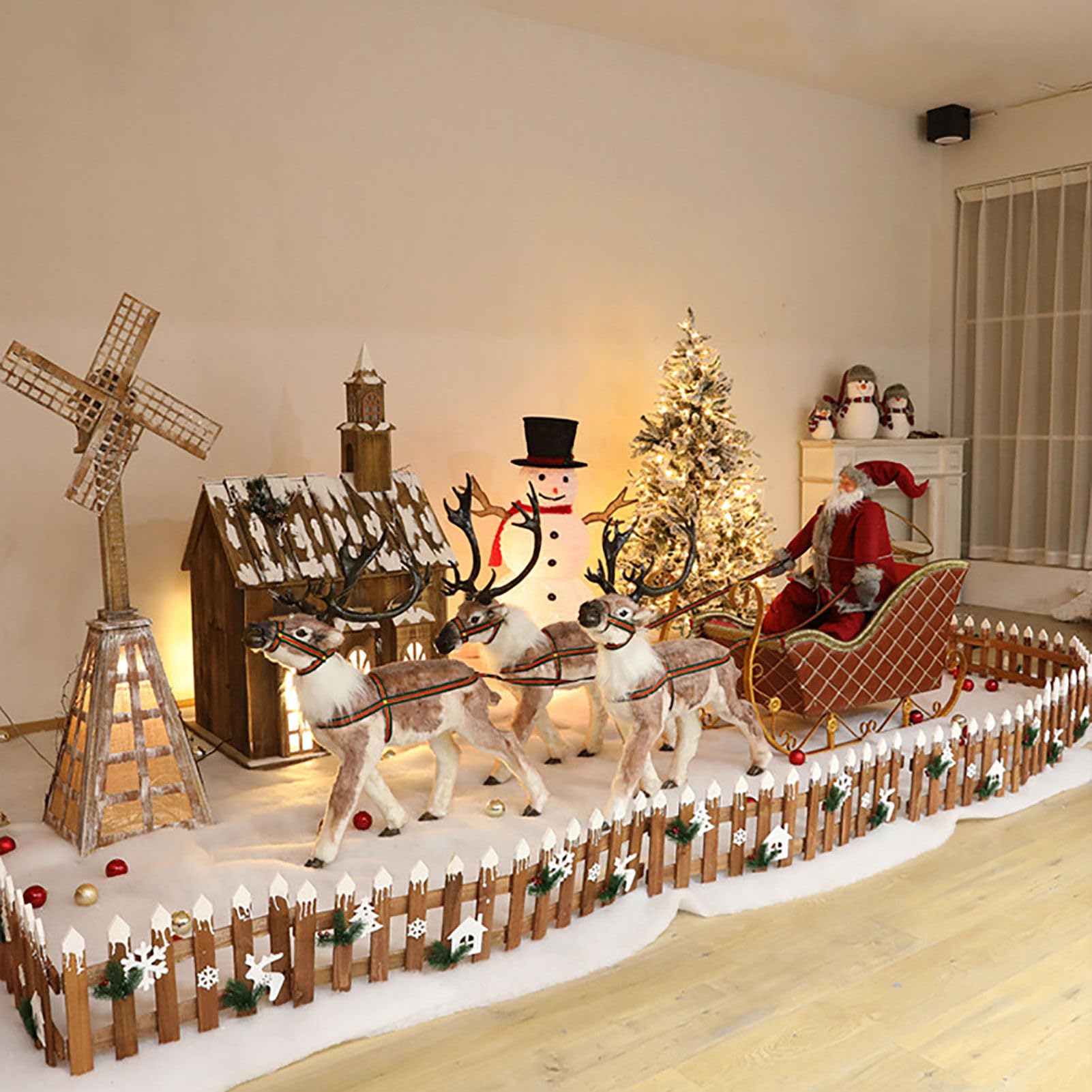 Weciau Barriere Sapin De Noel, 24 Pièces Cloture Sapin De Noel Avec