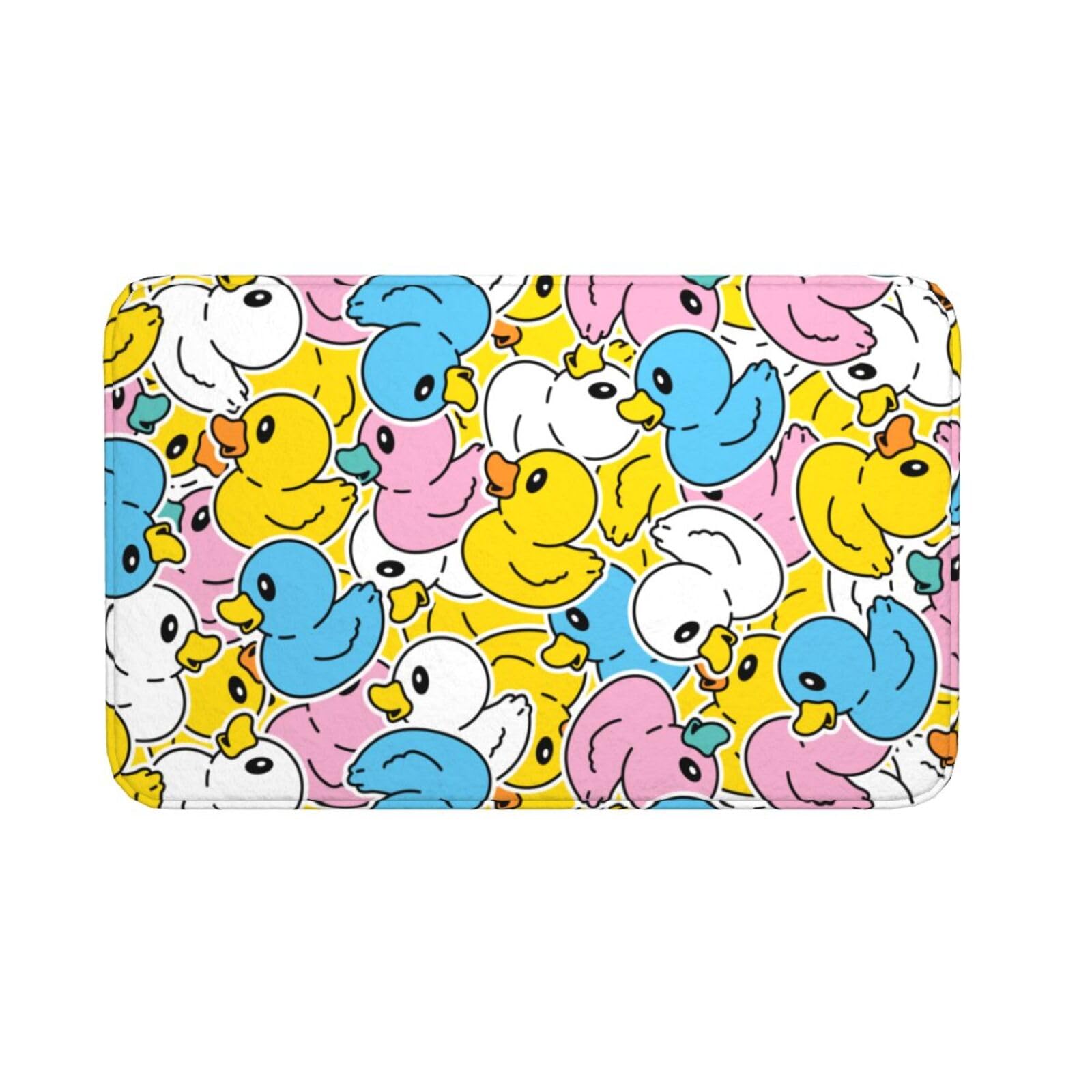 Jbofyee Colorful Rubber Ducks Bath Mat Non-Slip Soft Microfiber Bathroom Rugs Washable Bathmat, Carpet Rug Entryway Cute Ducky Decor for Tub Shower Room Floor, 31.5x20 Mat โ image 1