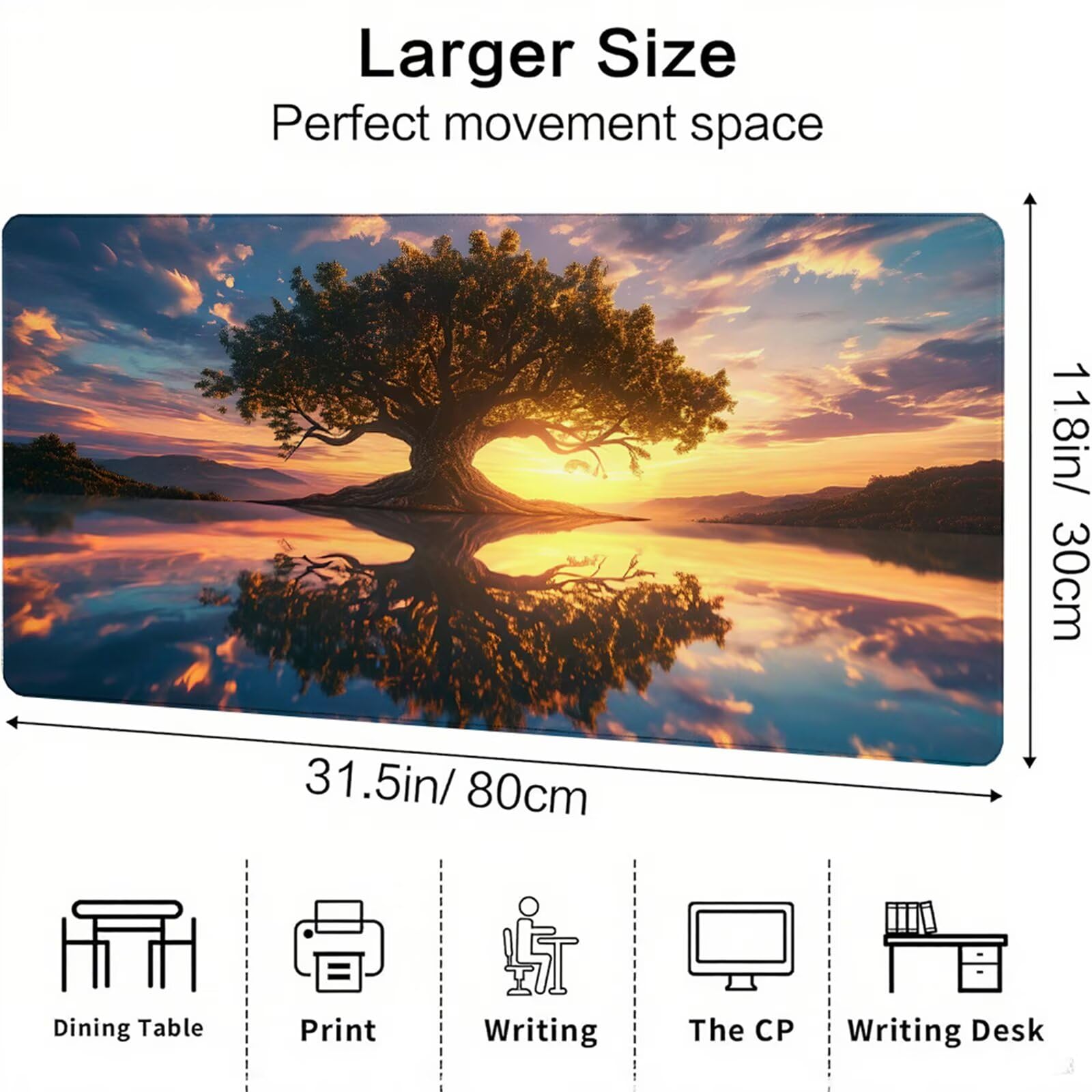 Szara podkładka pod mysz XXL 1600 x 800 x 3 mm uchwyt na biurko akcesoria antypoślizgowa gumowa podstawa i zszyte krawędzie podkładka pod mysz dla graczy do dekoracji biura dekoracyjnego, prezenty dla