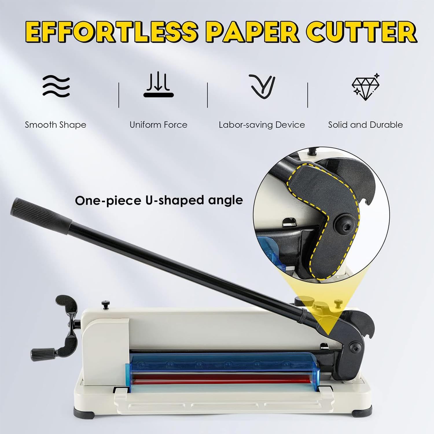 Massicot à papier robuste avec couteau en forme de U, multifonction pour bureau, maison, école