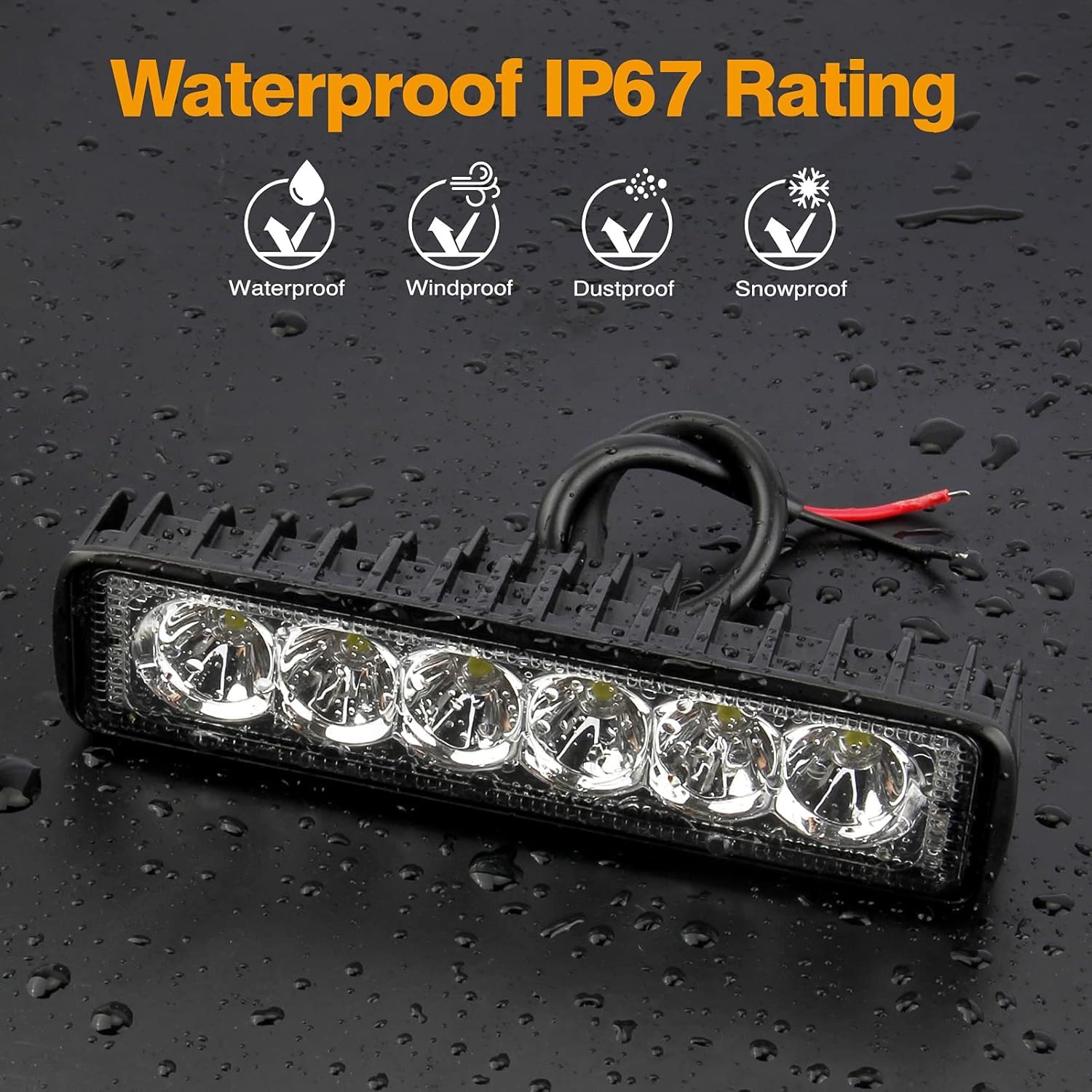 Leetop 2X 12W LED Scheinwerfer - IP67 Wasserdichte Flutlichter Für Fahrzeuge
