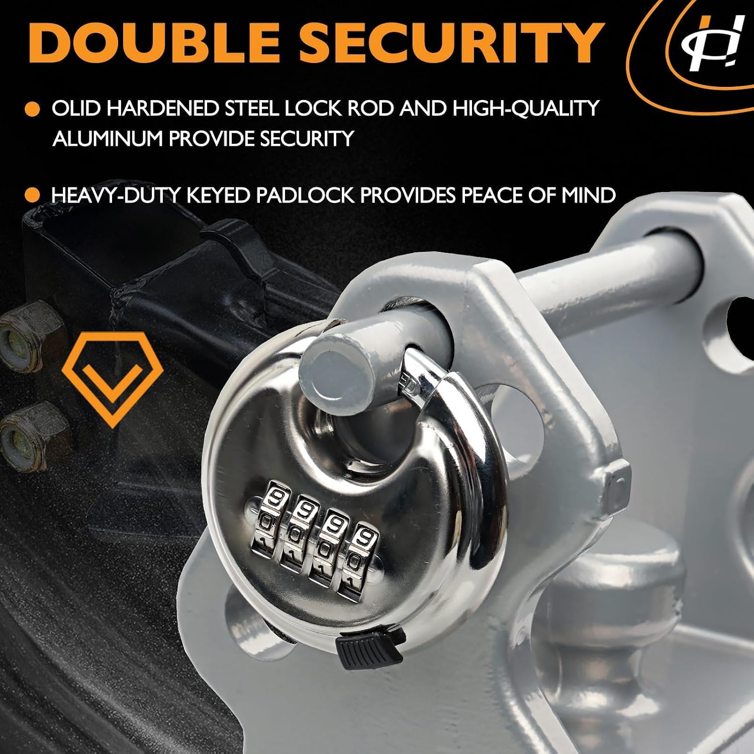 HQPASFY Trailer Hitch Lock with Combination Lock, Trailer Coupler Lock with Pin, Coupler Lock Model Tl-33 Trailer Lock,Fits Over 2" to 2-5/16" Couplers - Silver