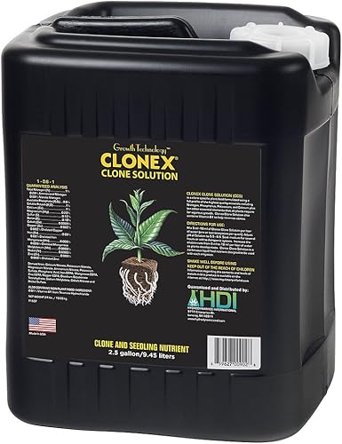 Solución nutritiva para plantas Clone Solution de Clonex HDCCSGAL de 1 galón hidrodinámica internacional