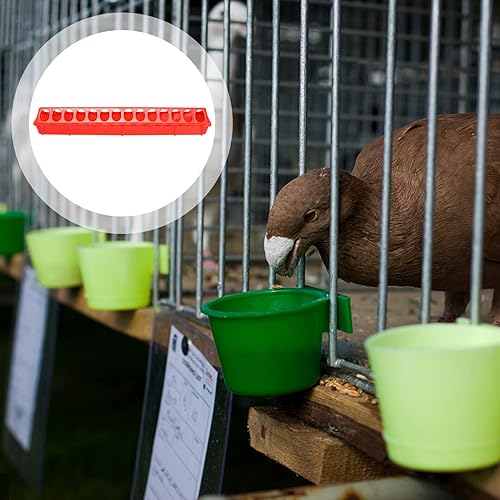 Miniatura 8 de Alimentadores de pollo con tapa abatible de plástico, bandeja de alimentación para aves de corral, comedero pequeño para aves de corral, 2 uds