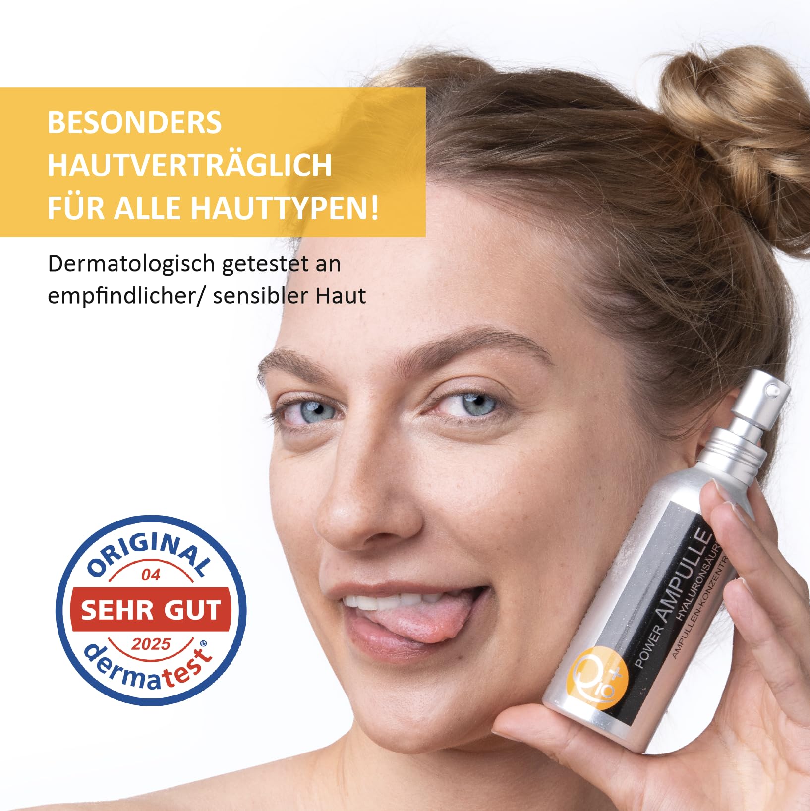 Q10 Power Ampulle – Hochdosiertes Anti-Aging Serum mit 2x Hyaluronsäure, Panthenol – Vegan, Bio, Feuchtigkeits-Booster für Gesicht & Dekolleté – Made in Germany, 100 ml