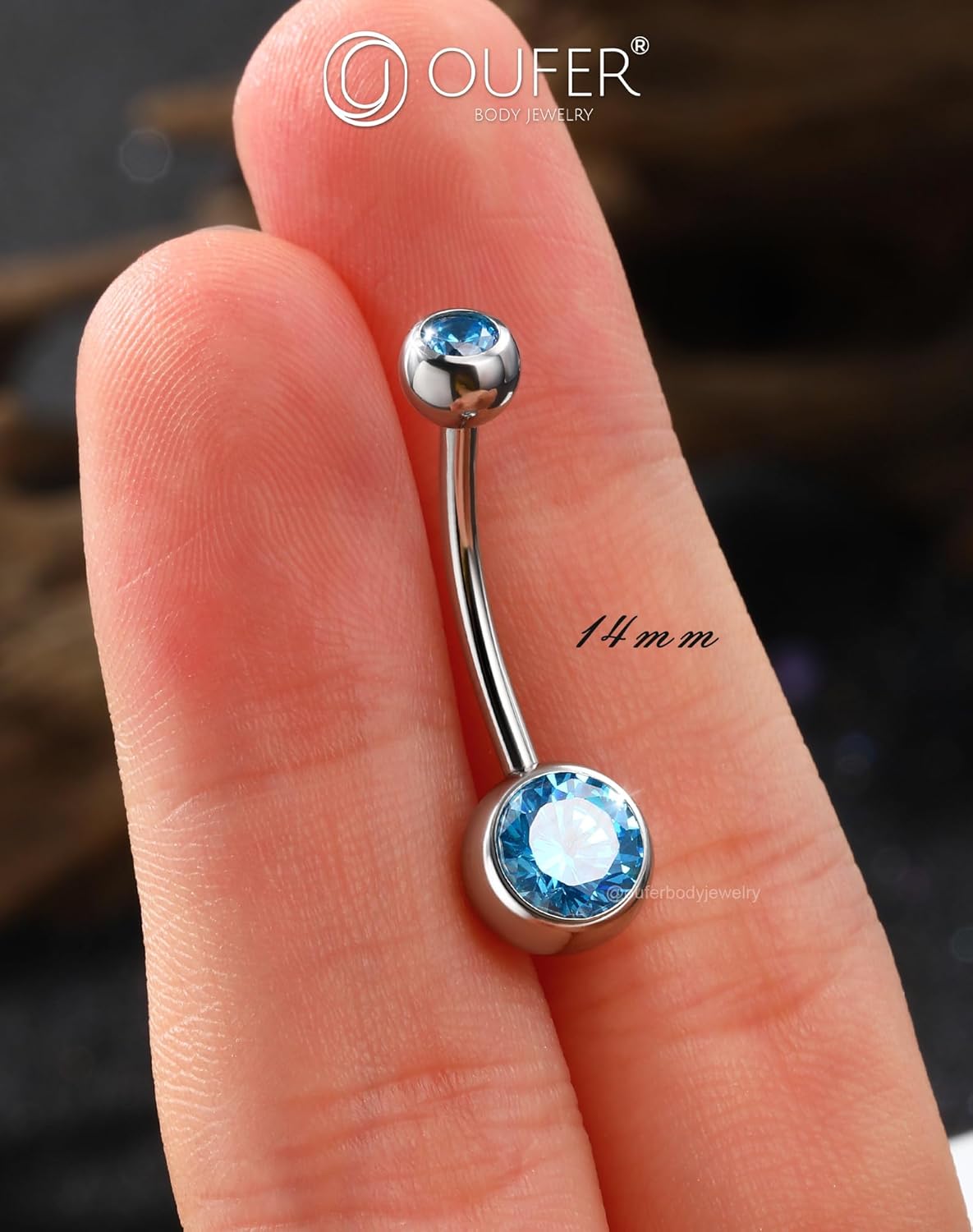 OUFER Belly Button Rings Surgical Stee, Internally Threaded Belly Rings, 14G Belly Piercing Jewelry, Belly Button Rings, Navel Piercing Jewelry For Women Men - Image 4
