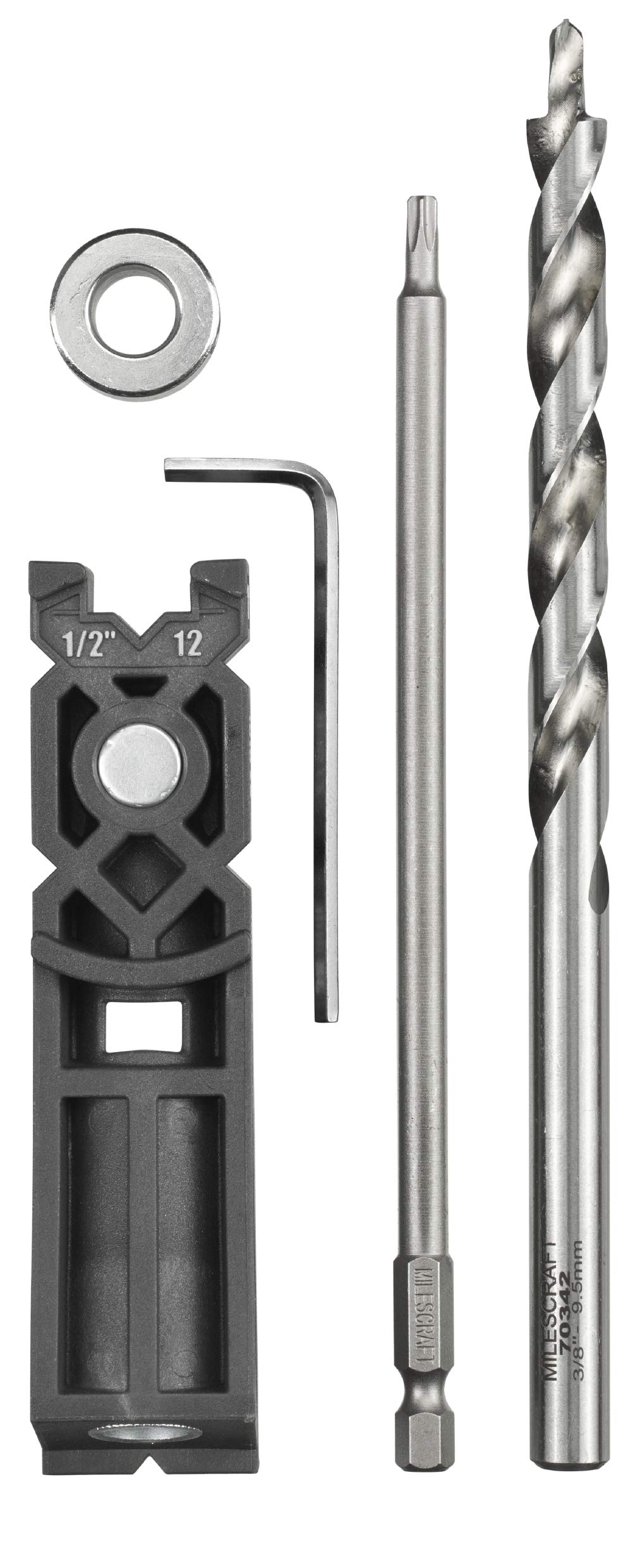 kwb Gabarit de perçage/guide de perçage pour trous de poche, y compris mèche de 9 mm, butée de profondeur et embout TX-20 150 mm