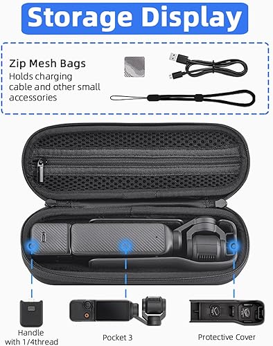 Miniatura 2 de BRDRC Kit de 3 accesorios Osmo Pocket 2 en 1, estuche de transporte de escritorio para DJI Osmo Pocket 3 Creator Combo, bolsa de almacenamiento duro