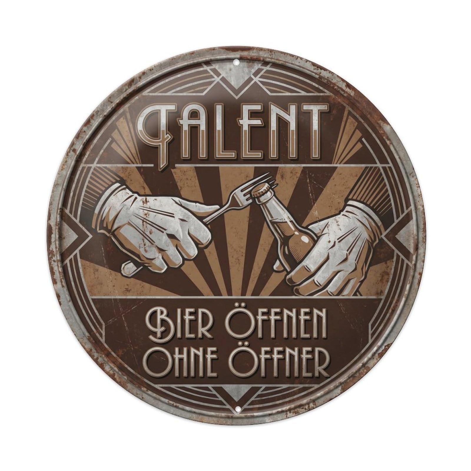 Vintage Bar Style Talent Humorous Tavern Talent Metal Tin Sign Plaque Wall Decor for Cafe, Club, Garden Round Metal Poster 8x8Inch