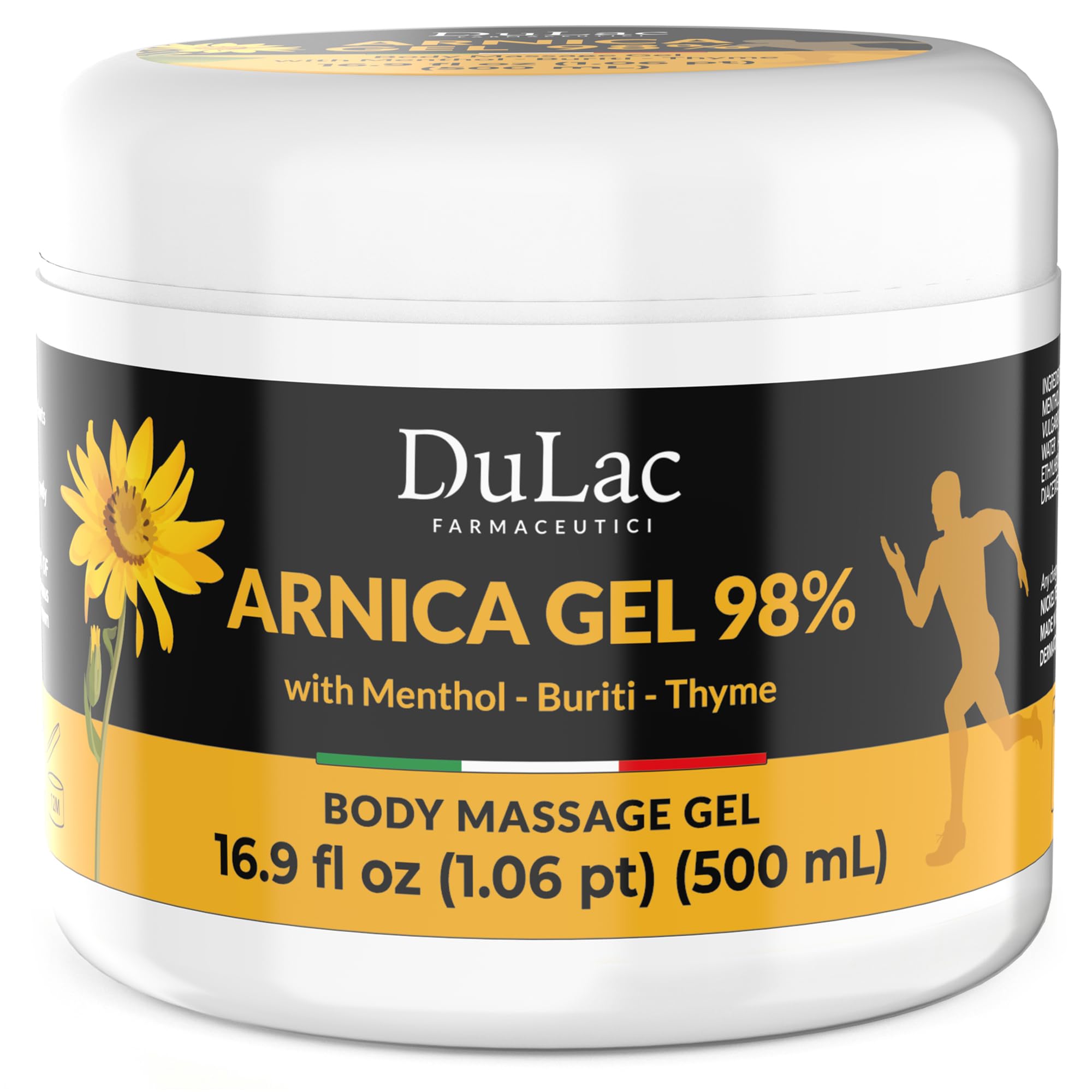 Dulàc - Arnica Gel for Bruising and Swelling 16.9 Fl Oz, 98% Arnica Montana Cream Extra Strength for Muscle and Joint Relief, Non-Greasy, Natural Formula, Cool Effect, Alcohol Free