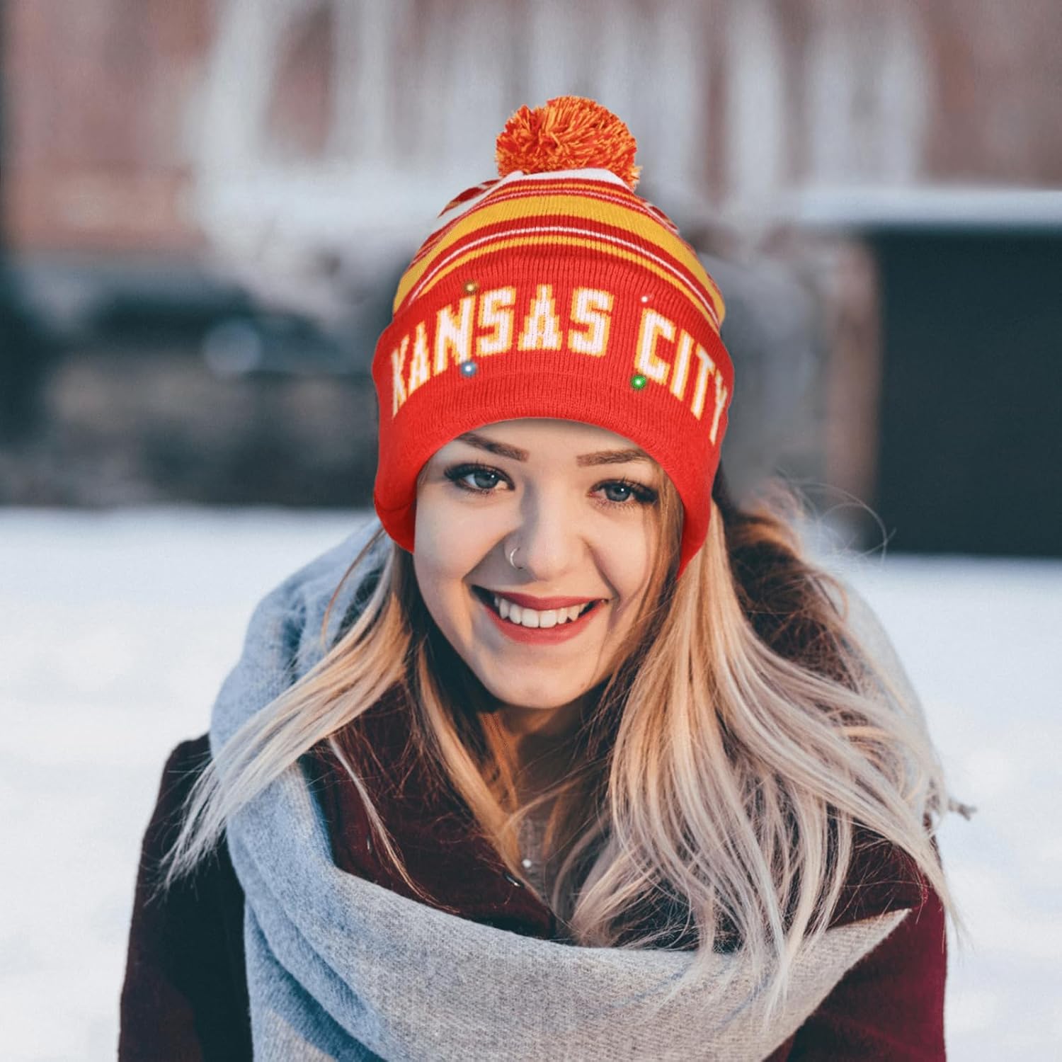 Vintage Classic Skull Cap Beanie with LED Hat Cuffed Winter Hat Knit Comes Gifts for Men Women Fans - Image 3