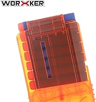 Vista 5 de WORKER 15 cargadores de dardos para Nerf N-Strike Elite Series Honeycomb Hex Curve Soft Bullet Clips Cartucho de munición Clips de dardos (naranja)
