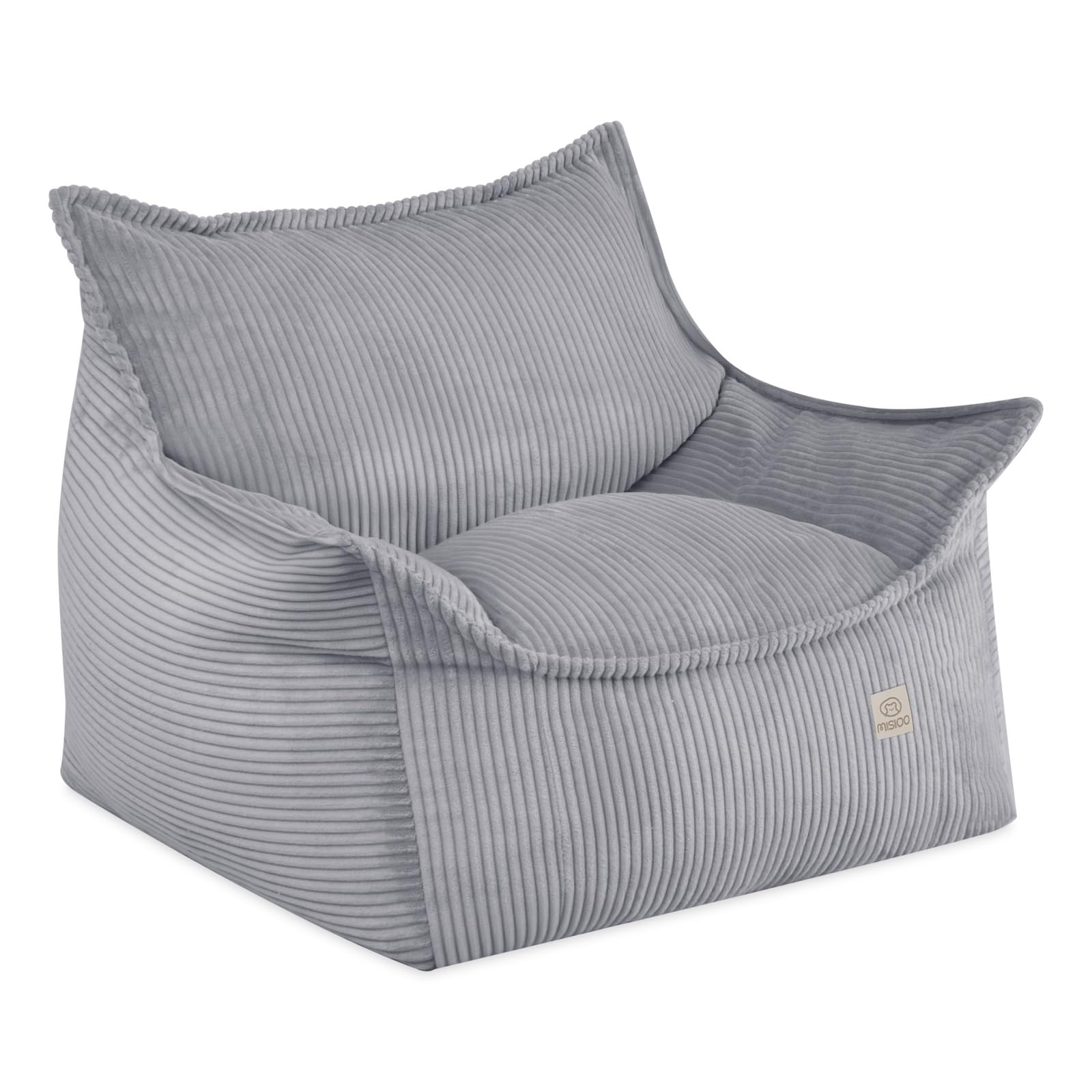 MISIOO Poltrona per bambini Roya Cord – Poltrona per cameretta dei bambini, morbida poltrona da pavimento per bambini, in velluto a coste di alta qualità, Oeko-TEX, 80 x 73 x 58 cm