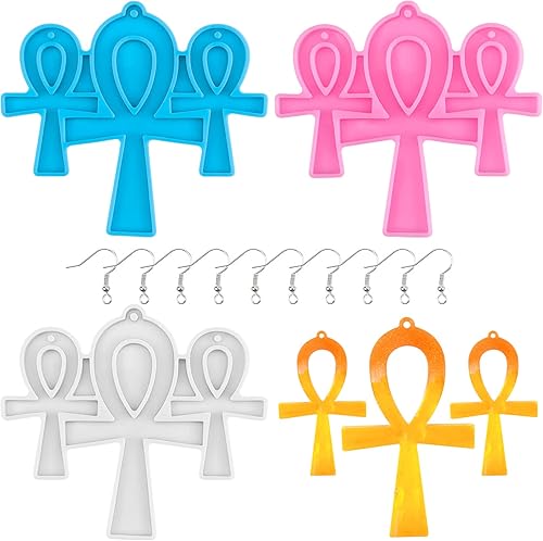 3 piezas de moldes de resina cruzada Ankh pendientes colgantes de silicona molde de Ankh molde de resina moldes de silicona de resina moldes de