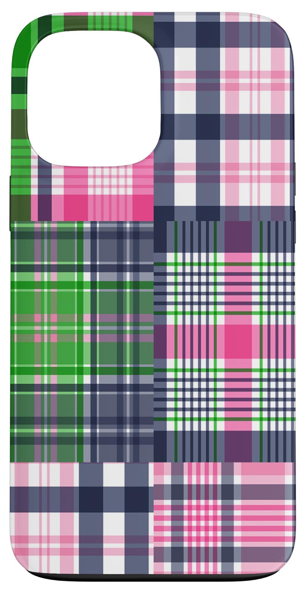 Preppy Madras Plaid Patchwork Summer Gifts Phone Accessory Case for iPhone 13 Pro Max