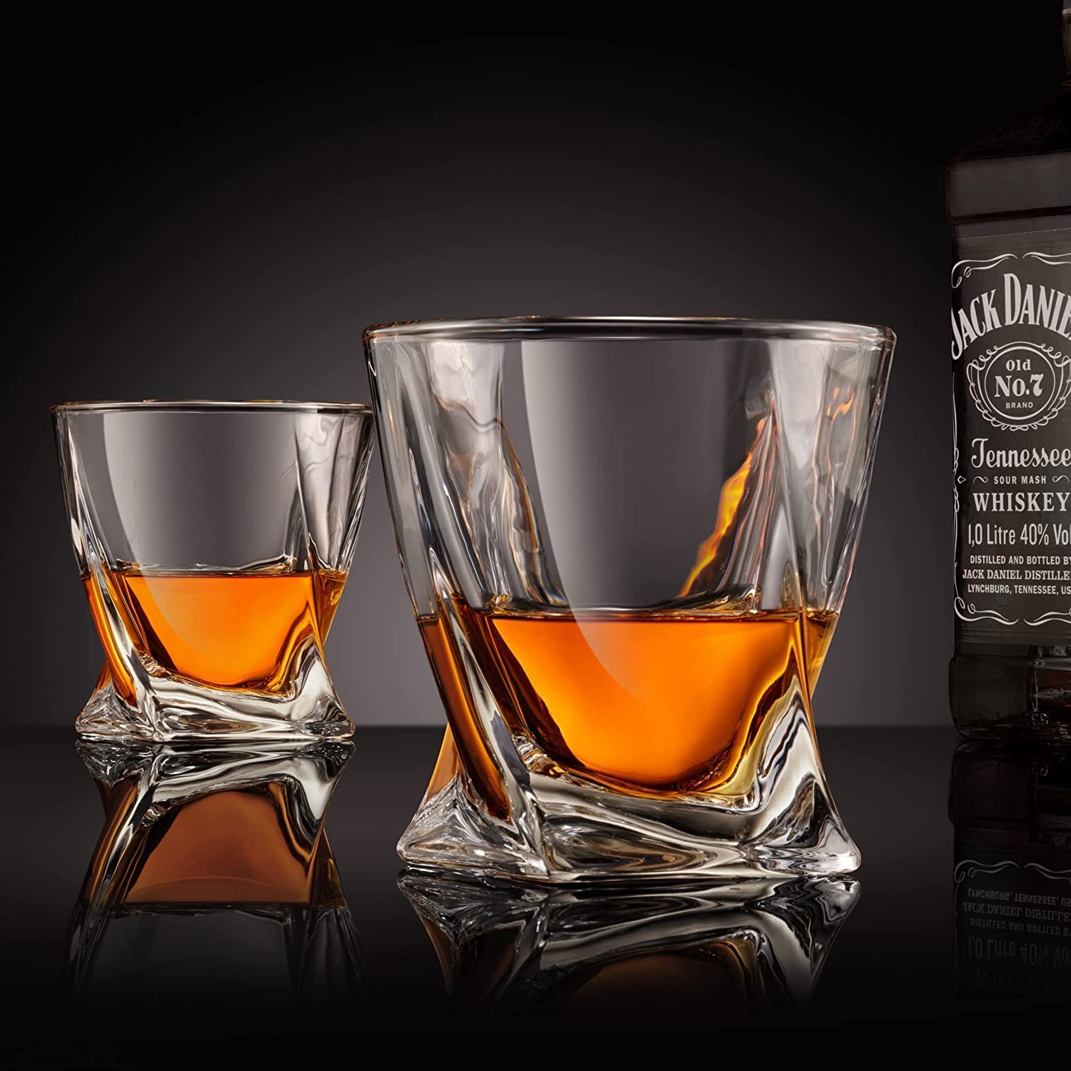 Reflector Whiskey Glasses Set - 12 Premium Crystal Tumblers -17