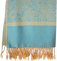 Vista 9 de SILVERFEVER - Chal vintage para mujer, estampado de cachemira jacquard, pashmina, para ocasiones especiales, bufanda de noche, estola de doble cara