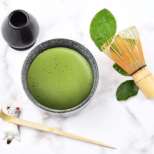 Miniatura 7 de Juego de té matcha, accesorios matcha, juego de batidor Matcha incluido cuenco matcha, batidor de bambú matcha, cuchara, soporte para batidor de