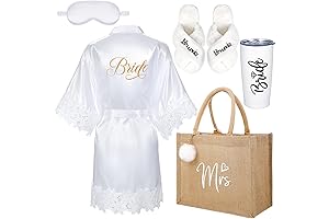 Handepo 5 Pcs Bridal Wedding Gifts Bridal Bridesmaids Robe Sets with Sleeping...