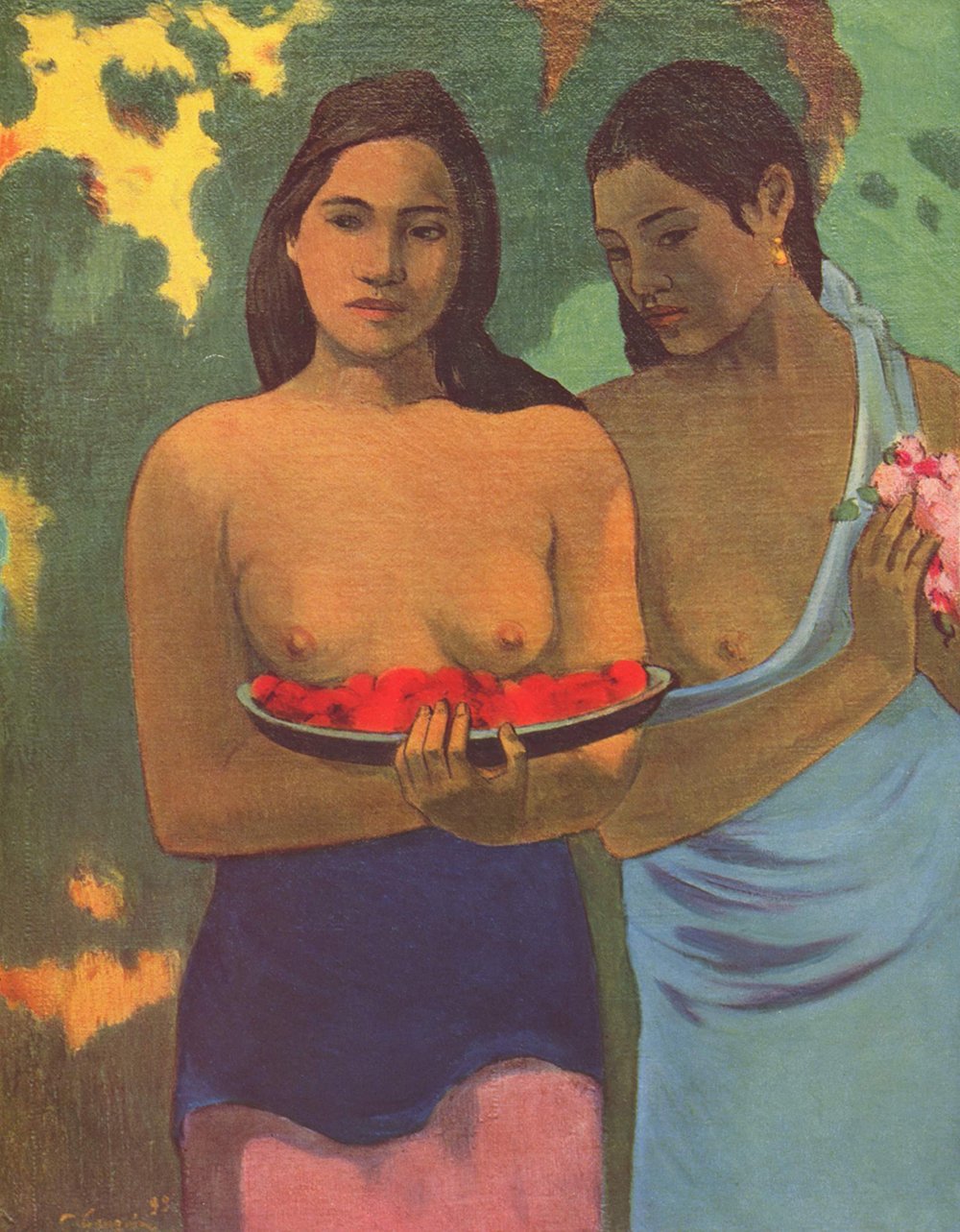 Cuadro Paul Gauguin Melon mediano en acabado mate con marco negro