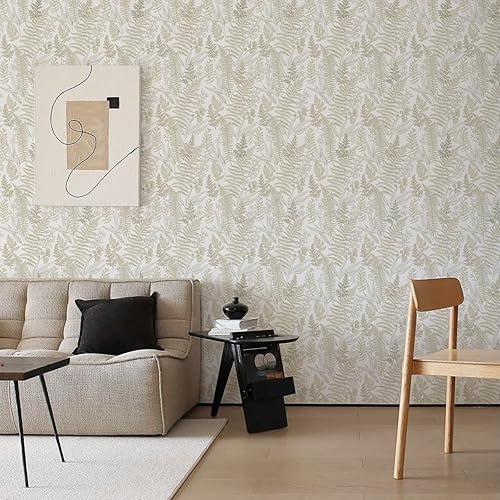 Miniatura 3 de Aniboo Papel tapiz de hojas para despegar y pegar, papel de contacto con hojas para armarios, papel tapiz extraíble, autoadhesivo, papel tapiz de