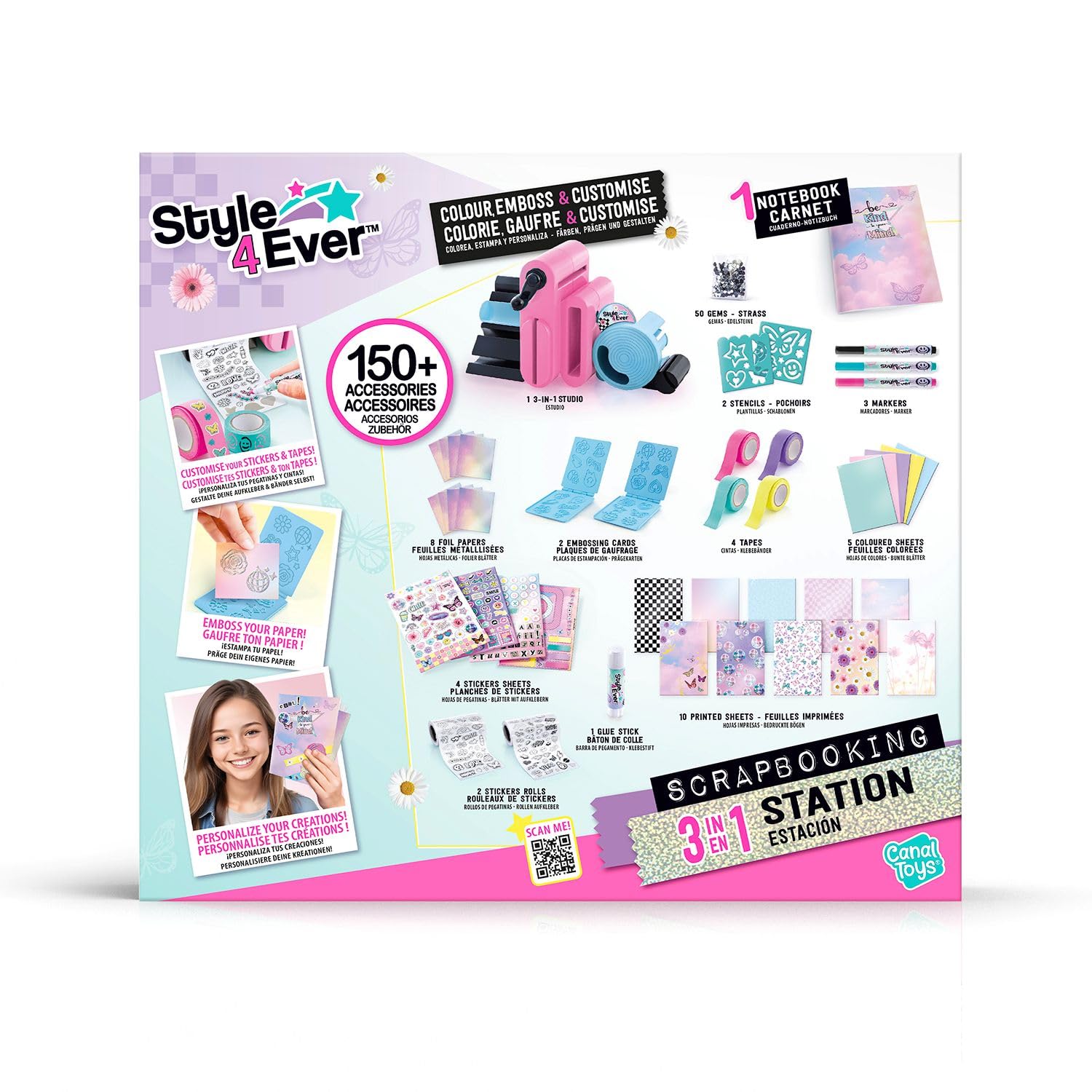 Canal Toys - Style 4 Ever - Le Studio de Scrapbooking 3 en 1 pour Enfants de 6 Ans+ - Activité Manuelle - Loisir Créatif - Personnalise ton Carnet - Idée Cadeau - Jouet Ludique Enfant - OFG 275