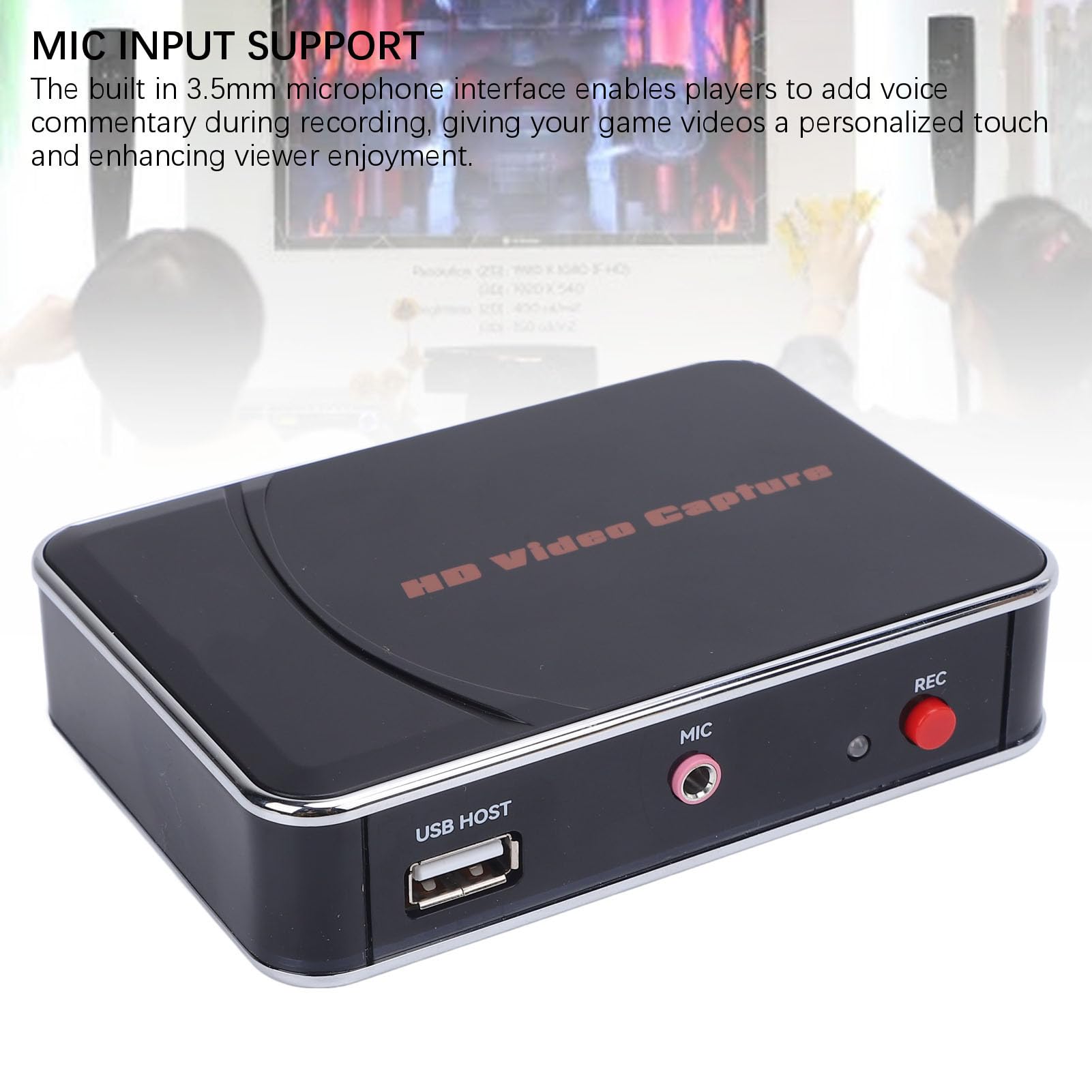 Scheda di Acquisizione Video, Registrazione HD 1080P con Interfaccia Microfono da 3,5 Mm e Memoria USB, per Console di Gioco e PC