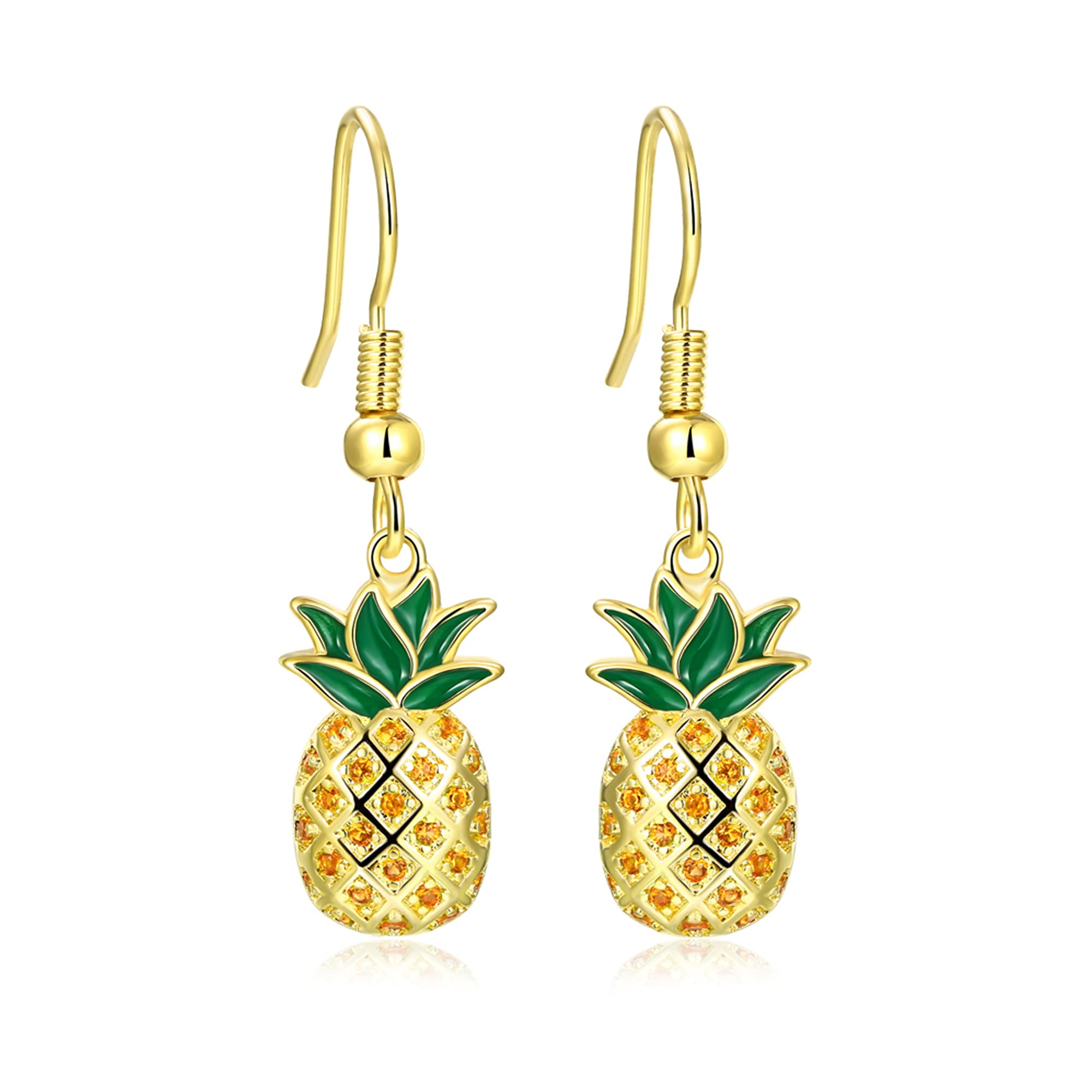 Be Like A Pineapple - Stainless Steel Sparkle Pineapple Earrings For Women - Hawaiian Ivf Summer Beach Pierced Jewelry - Best Friend Graduation Christmas Mother Day Valentine Birthday Gifts