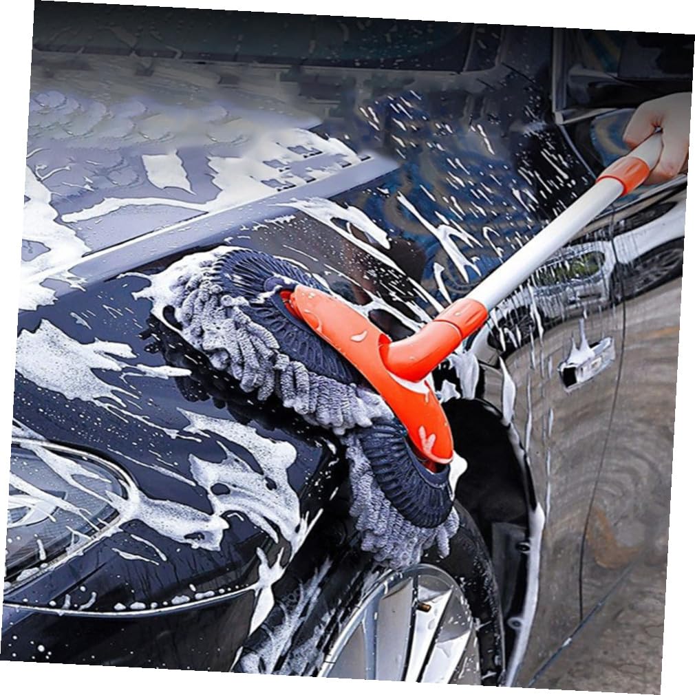 Abaodam Ausziehbare und Fusselfrei aus Aluminiumlegierung mit Teleskopgriff Autowaschbürste und Glasreinigung Weich zum Staubentfernen und Autopflege für LKW