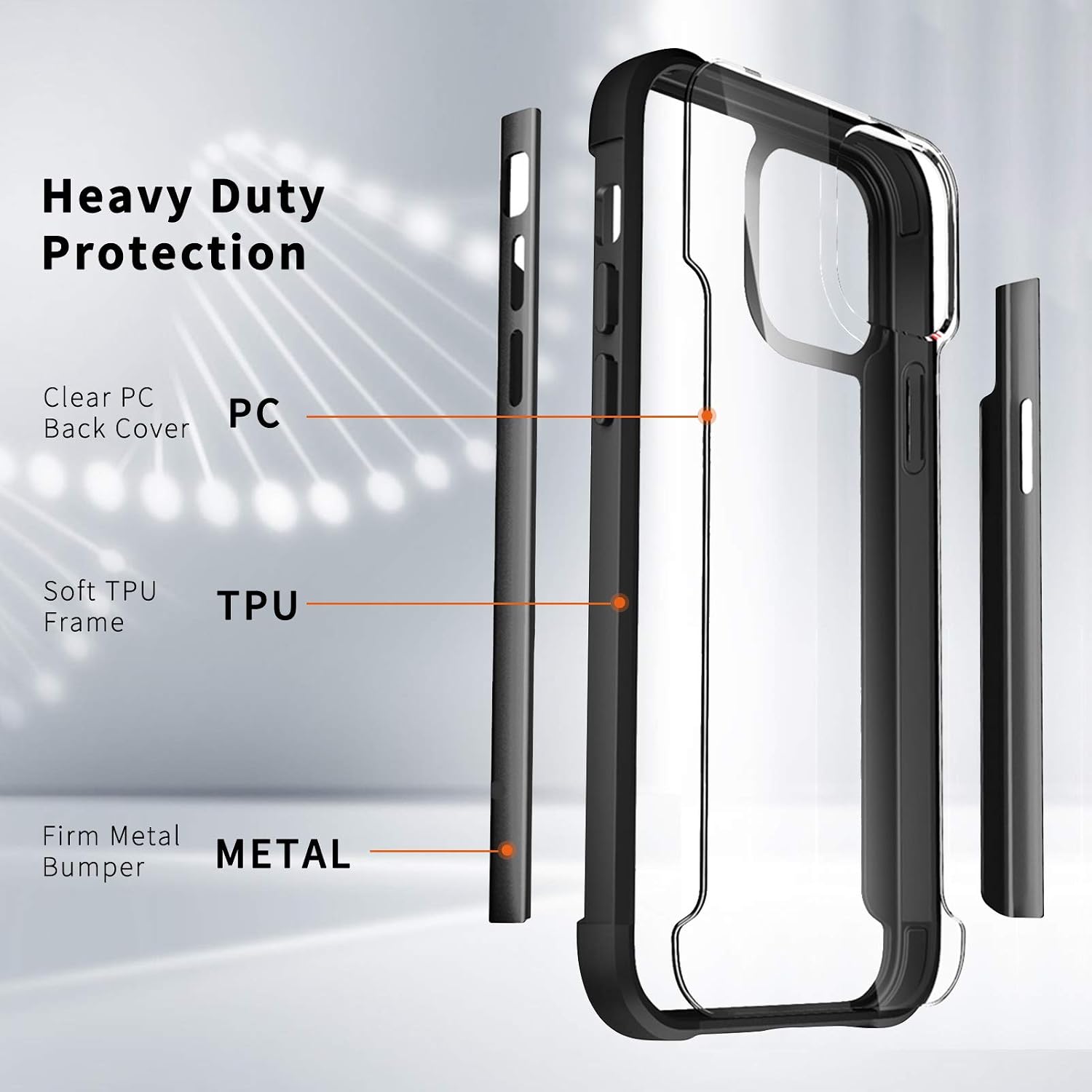 FYY Phone Case for iPhone 11 6.1", [Military Protective] [Ultra Slim & Thin] Crystal Clear Heavy Duty Protection Bumper Phone Case Shockproof Cover for iPhone 11 6.1" Black