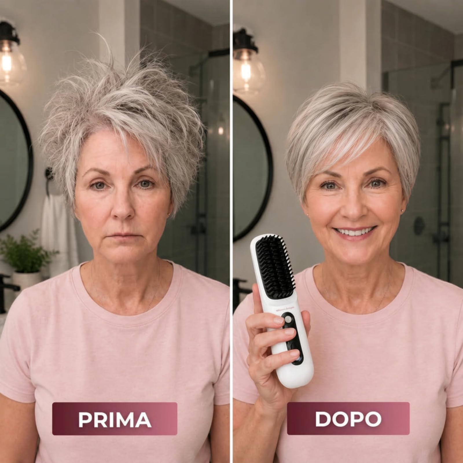 Alegra Spazzola Riscaldante Originale,Non Danneggia i Capelli | Pettine Lisciante Senza Fili Portatile,Display LCD,Styling Capelli Veloce per Viaggi e Uso Quotidiano