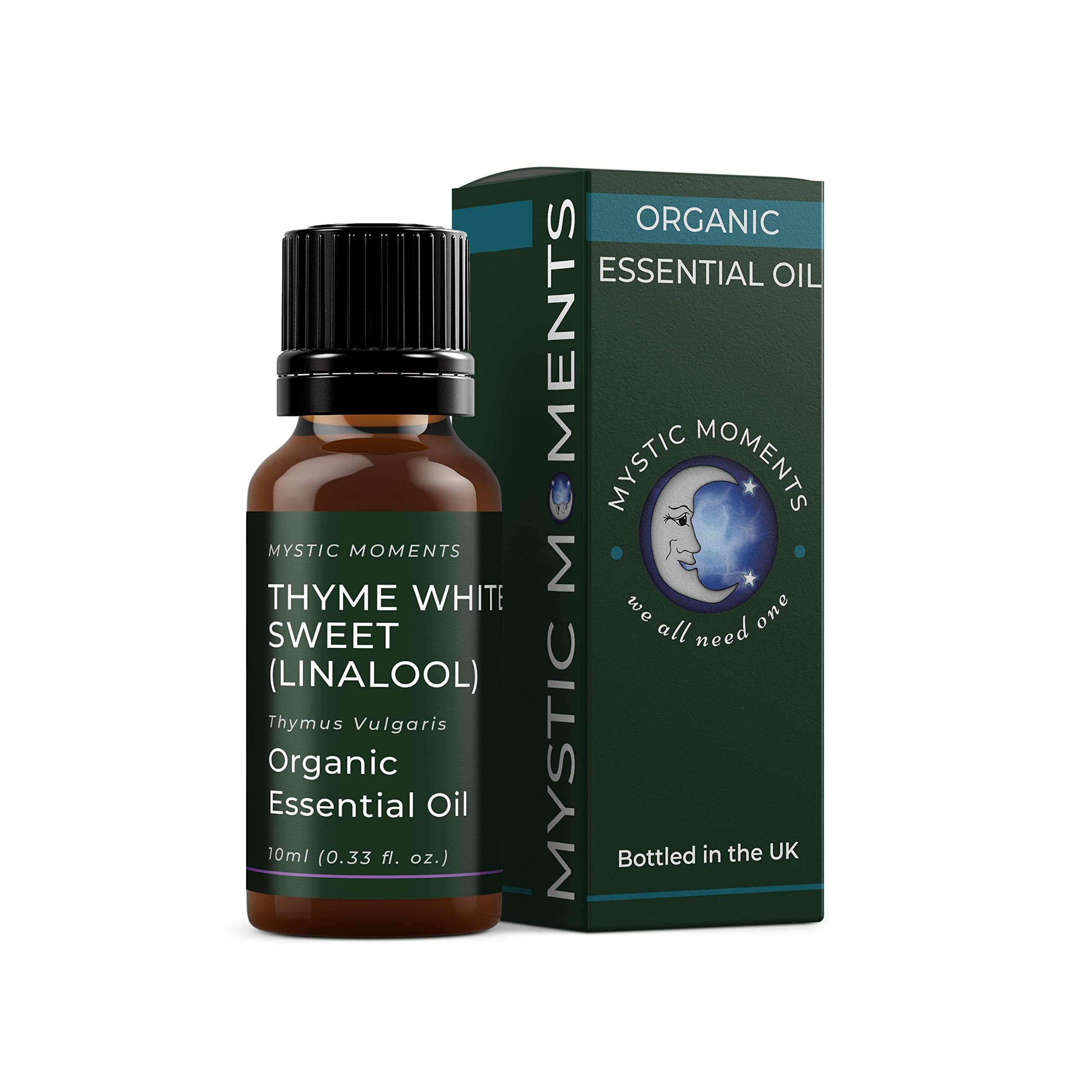Mystic Moments | Thyme White Sweet (Linalool) Organic Essential Oil 10ml | Herbaceous, Fresh Floral Aroma for Diffusers & Aromatherapy | Vegan & Natural