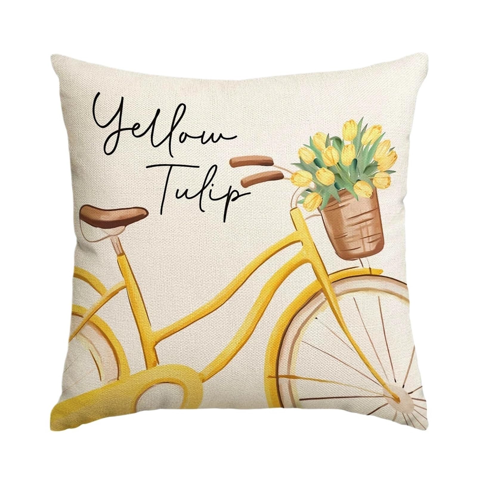 MKYYIOED Cushion Covers Cushion Cover Spring Summer Floral Print Rustic Style Room Decor Living Sofa(TPR-4,40x40cm 16x16inch)