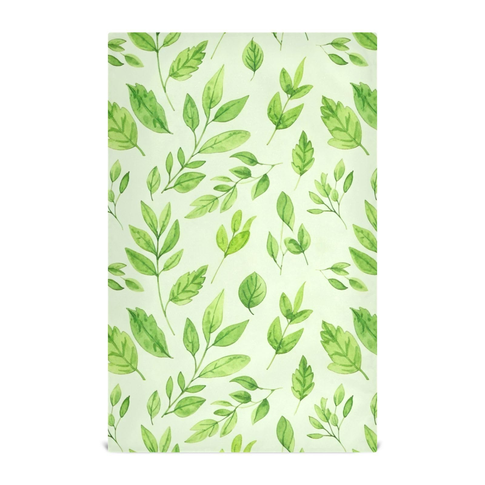 Torchons de cuisine absorbants GAIREG essuie-mains feuilles vertes aquarelle polyester 71x45cm