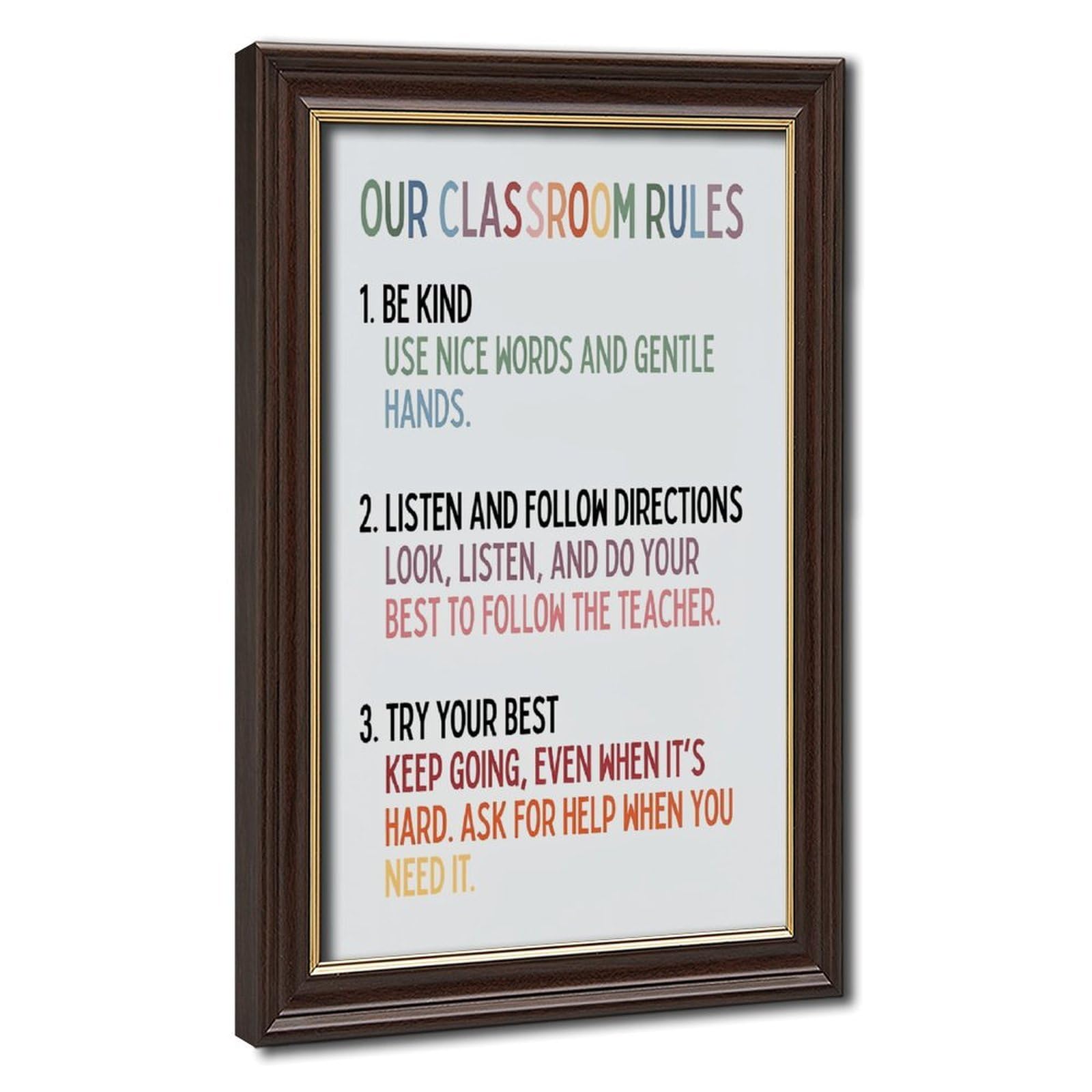 AYINUER Our Classroom Rules Poster Print Educational Canvas Poster Canvas Poster for Bedroom Decor Gift