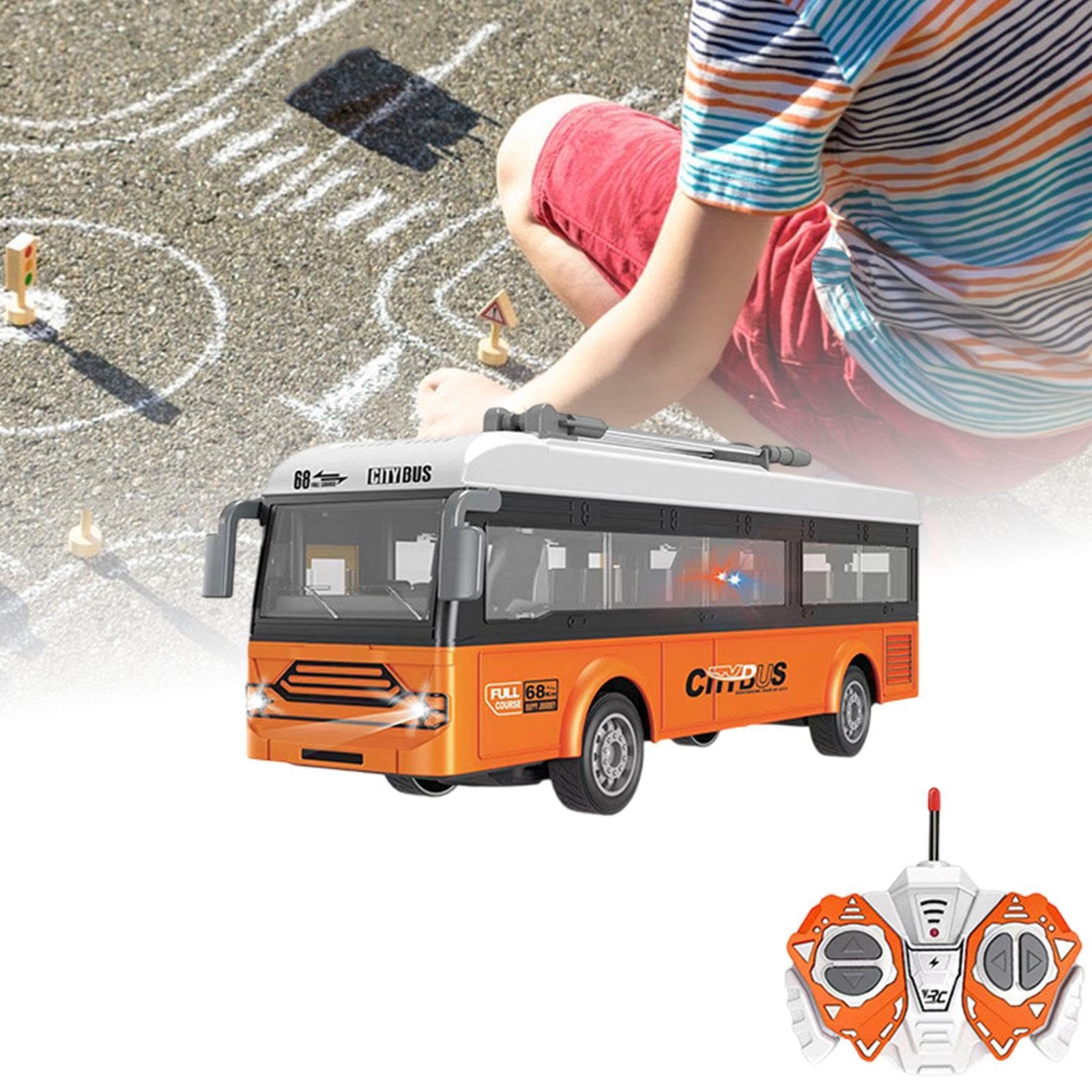 kowaku Autobús eléctrico a Control Remoto para niños, autobús Urbano a Control Remoto, simulación 1:30, Regalos con Luces realistas, Modelo de Juguete, Autobús Urbano Naranja