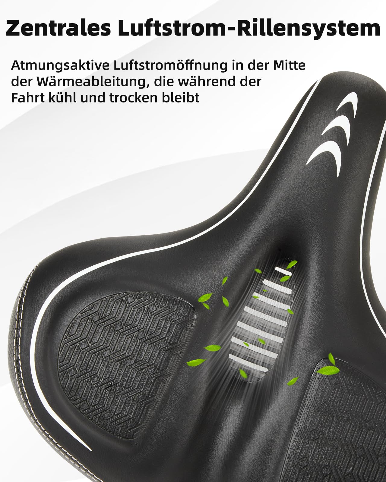 Fitense übergroßer Fahrradsitz, Bequemer Fahrradsitz, Fahrradsattel mit doppelter Stoßdämpfungskugel, Memory Foam, Montageschlüssel, für Peloton Bike & Bike+, Mountainbikes, für Männer und Frauen