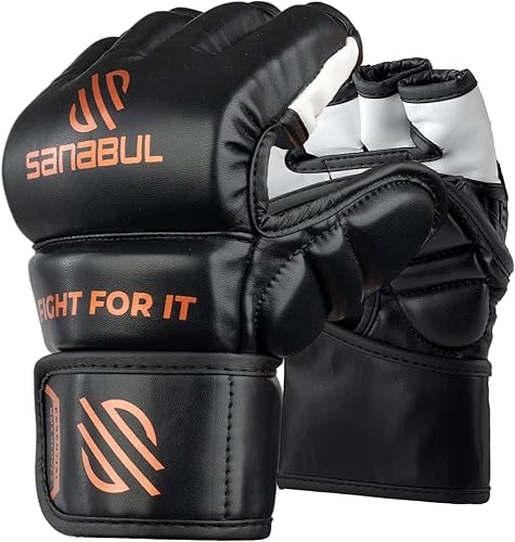 Miniatura 10 de Sanabul Guantes esenciales de MMA para hombres y mujeres  Guantes de lucha profesionales para entrenamiento de combate, agarre y bolsa  Confiados