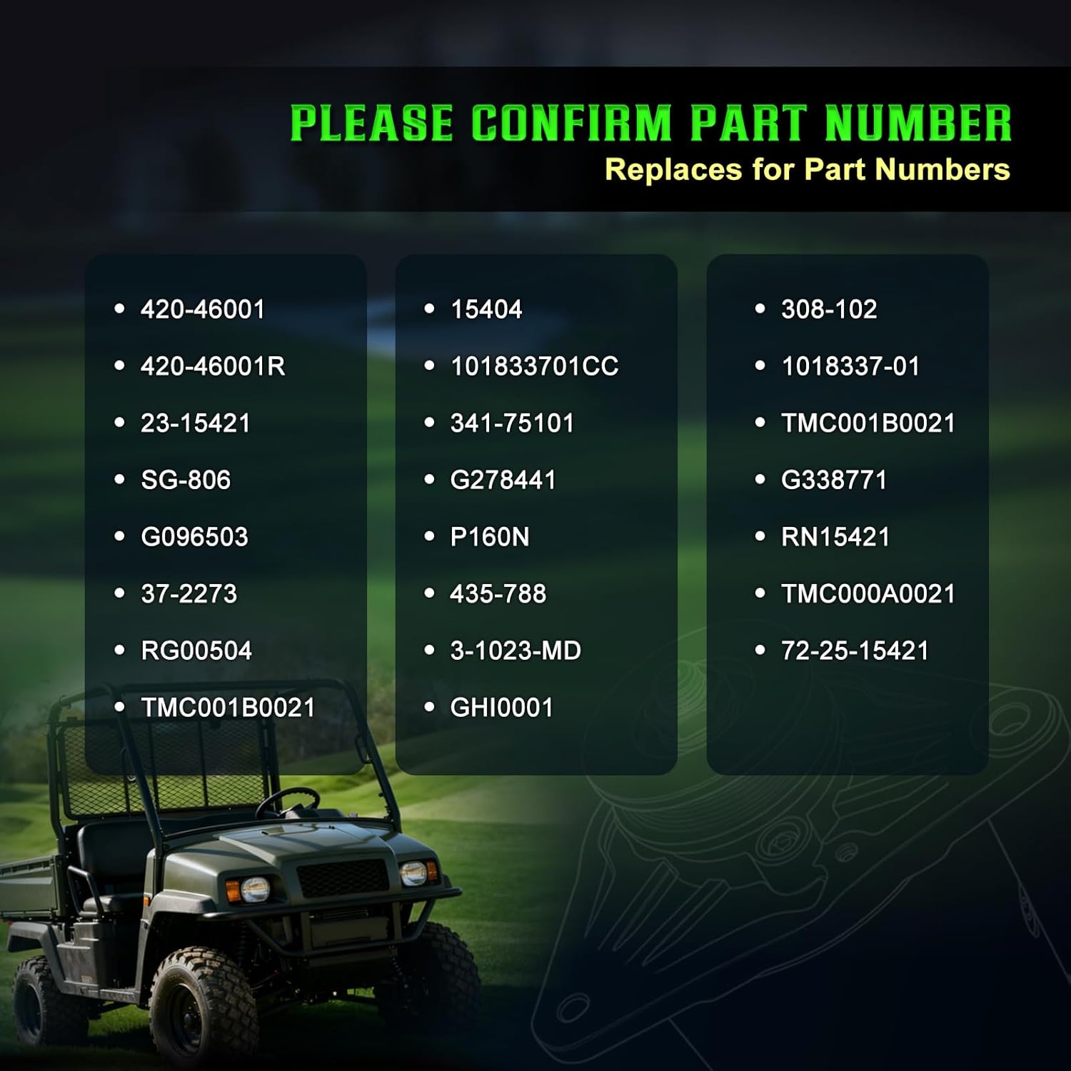 Starter Generator fit for 1996-2008 Club Car Golf Carts;Kawasaki FE400、FE290 all years；2001-2010 Toro;80-93 EZ-GO Golf Carts; Club Car Starter Generator Replacement for 420-46001 TMC000A0021