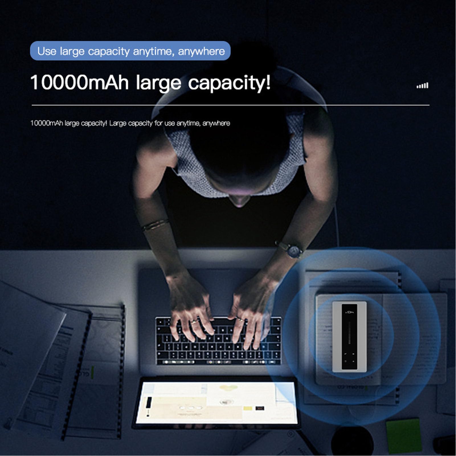 VBESTLIFE Enrutador WiFi Portátil 4G LTE para Viajes, Dispositivo de Punto de Acceso Móvil de 150 Mbps con Ranura de Tarjeta SIM, Puerto WAN RJ45 WAN, 10000mAh