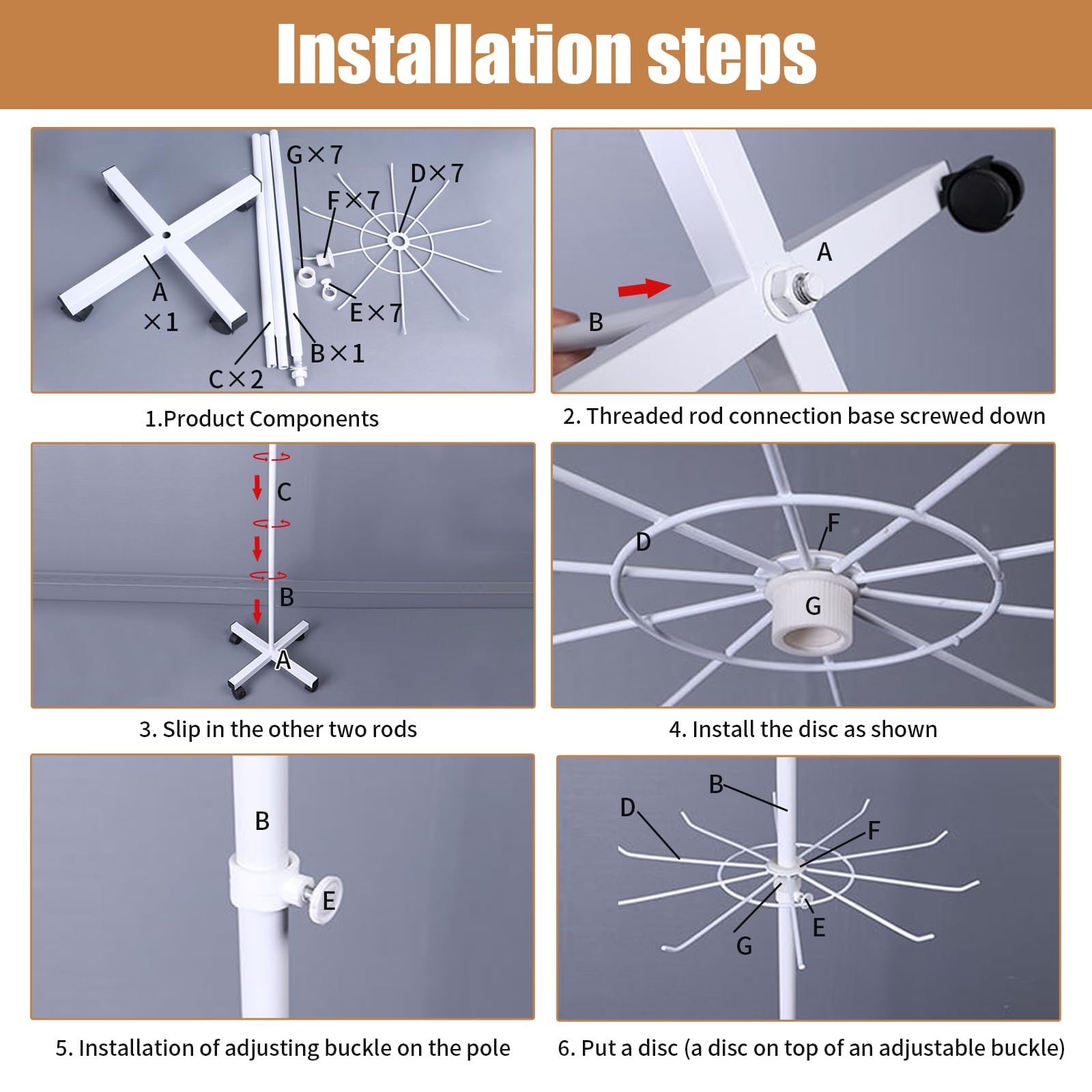Espositore girevole a 7 livelli, diametro 40 cm, altezza 160 cm, con gancio, supporto girevole per gioielli, in metallo per catena, sciarpe, calze, cartolina (bianco)