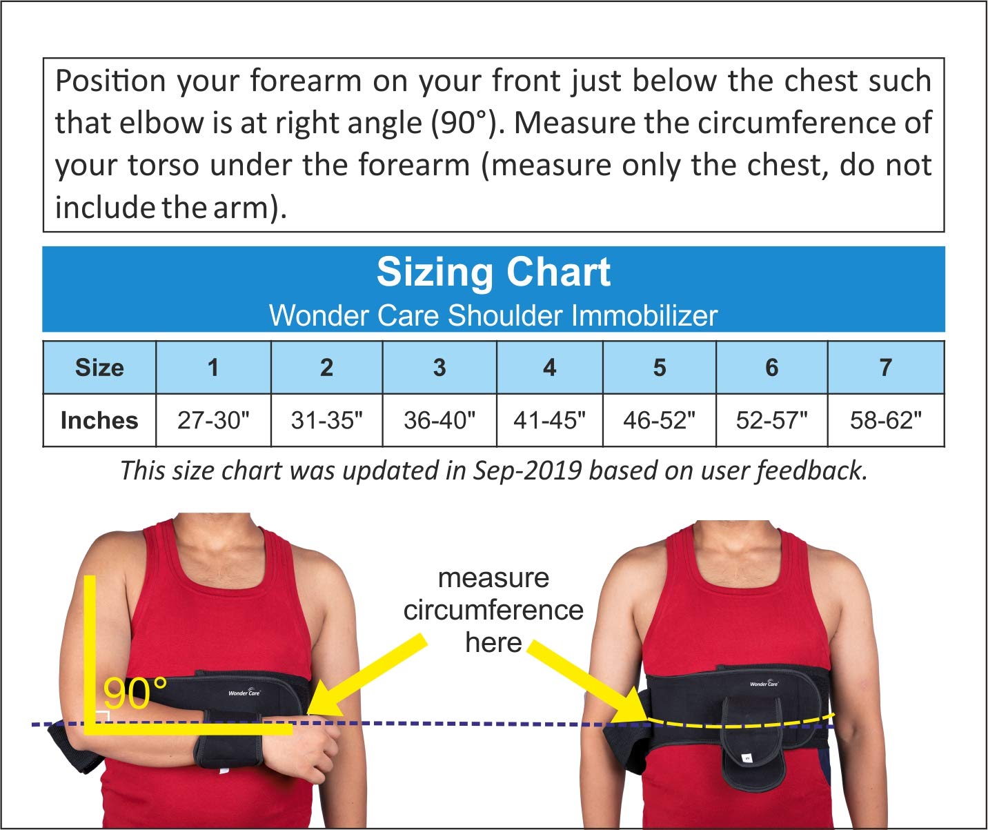 WC shoulder support brace arm slings shoulder immobilizer, youth shoulder brace- Shoulder stabilizer Compression Brace rotator cuff surgery sling, left-right arm sling–Size3(36"-40") : Health & Household