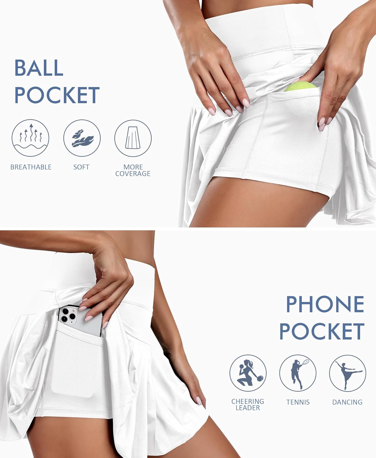 JoyGirl Pleated Tennis Skirt for Women with Shorts Athletic Golf Skort Workout Running Sports Skirts Skorts with Pockets - Image 5