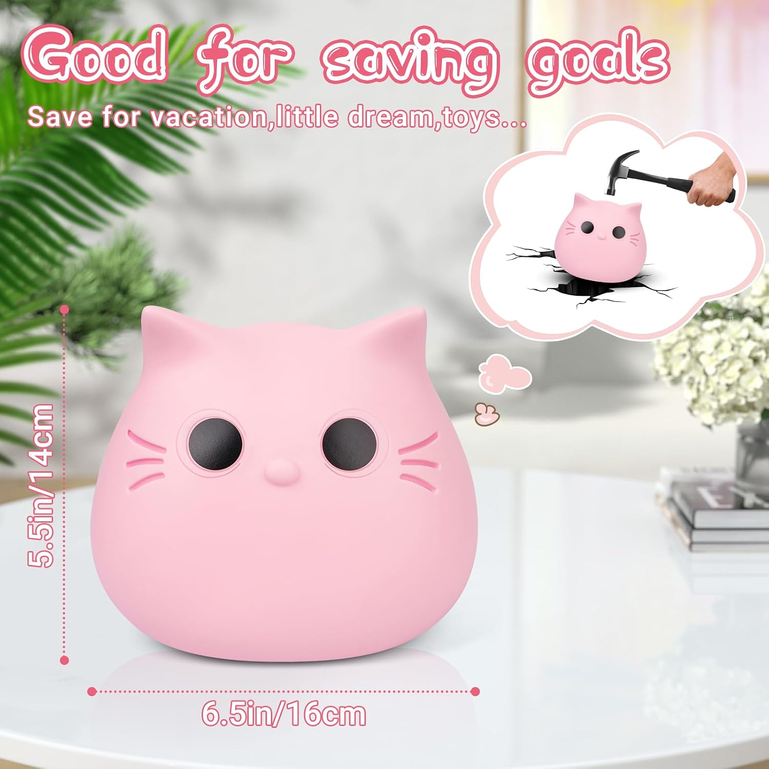 Piggy Bank Girls,Cat Money Saving Box Gifts for Kids image 5