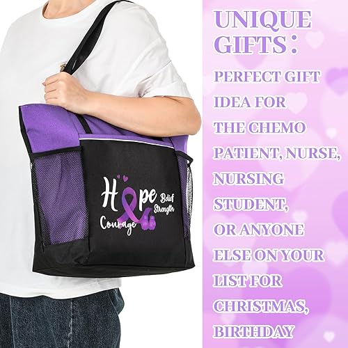 Miniatura 5 de Paterr Regalos de cáncer, bolsa de mano para concientización sobre el cáncer, regalos WellSoon Gifts Paquete de cuidado de quimioterapia de 20